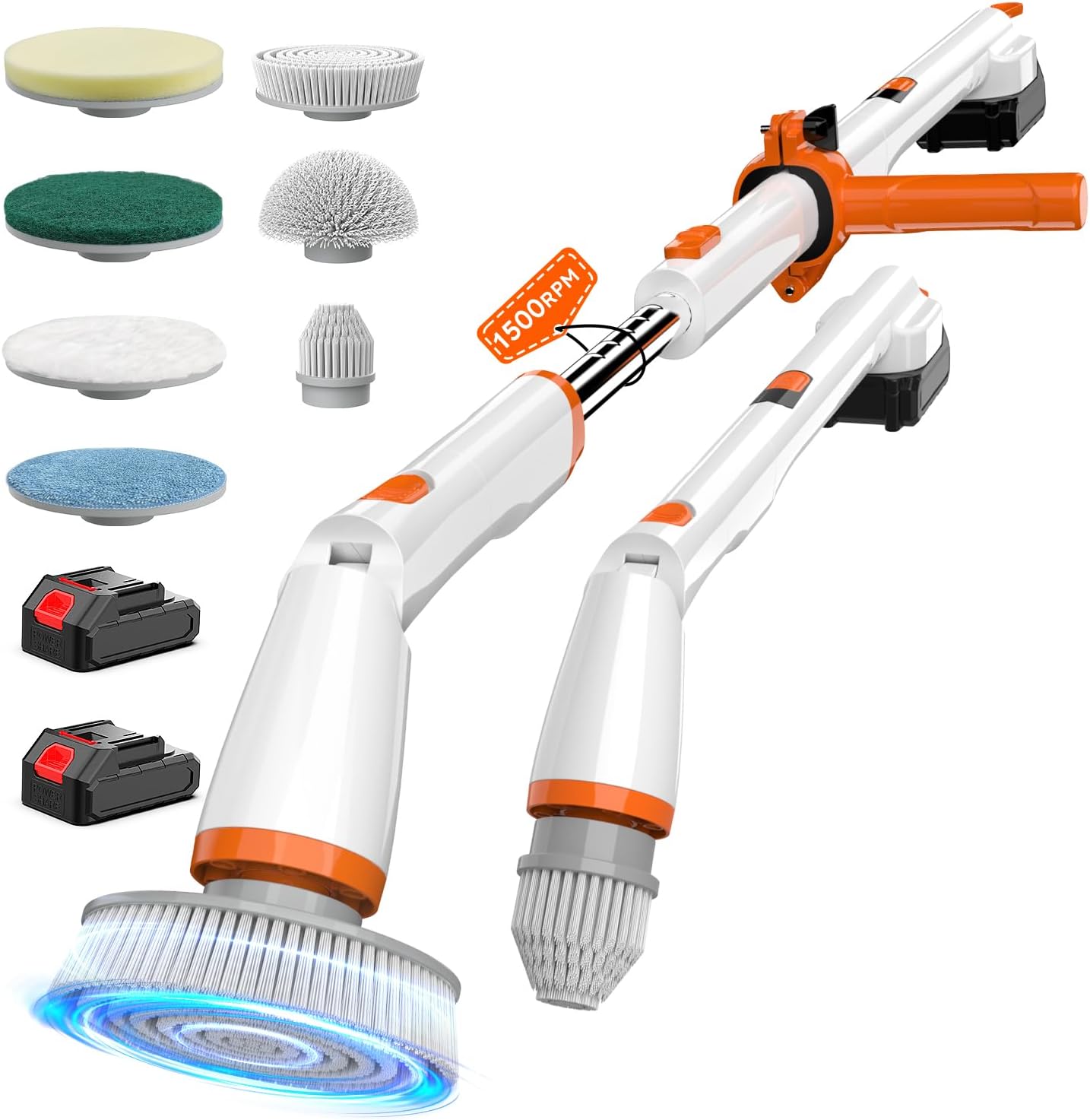 Electric Spin Scrubber, Full-Body IPX7 Waterproof Bathroom Scrubber with Power - View 3