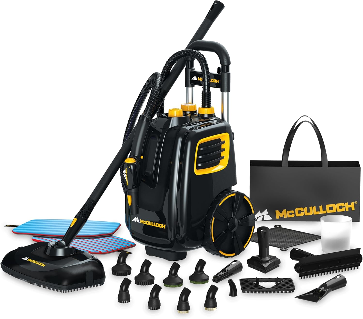 McCulloch MC1385 Deluxe Canister Steam Cleaner, 2-Hour Runtime, Chemical-Free, - View 3