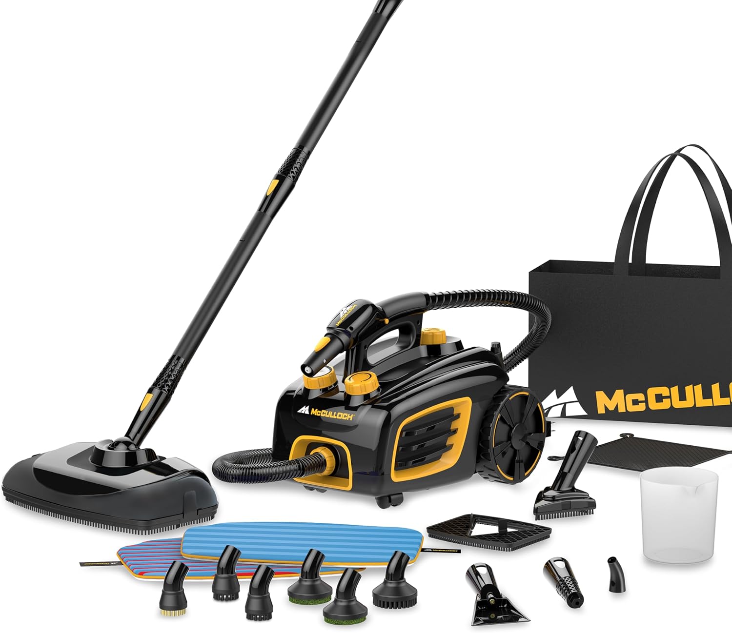 McCulloch MC1385 Deluxe Canister Steam Cleaner, 2-Hour Runtime, Chemical-Free, - View 4