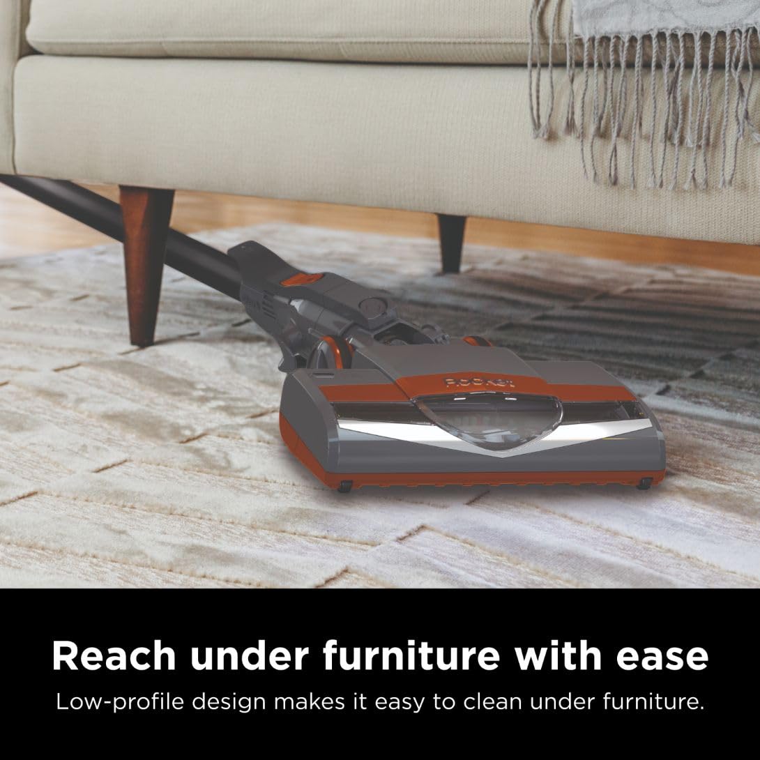 Shark Rocket Ultra-Light Corded Bagless Vacuum for Carpet and Hard Floor Cleaning with Swivel Steering (HV301), Gray/Orange detail view 4