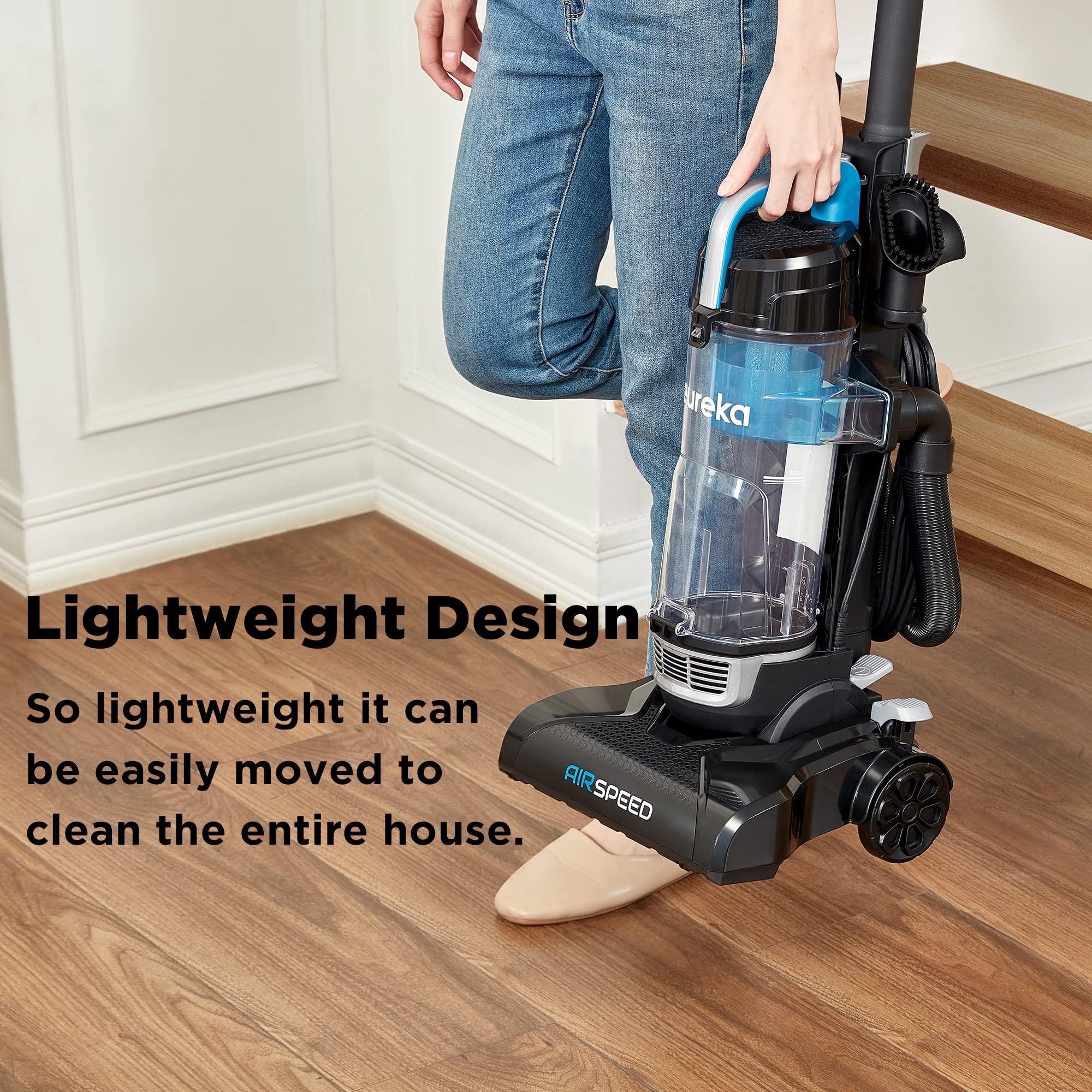 Eureka NEU10AE5 Powerful Bagless Upright Vacuum Cleaner Carpet and Floor, AirSpeed Ultra-Lightweight Vacuum Cleaner, w/ Replacement Filter, Blue detail view 2