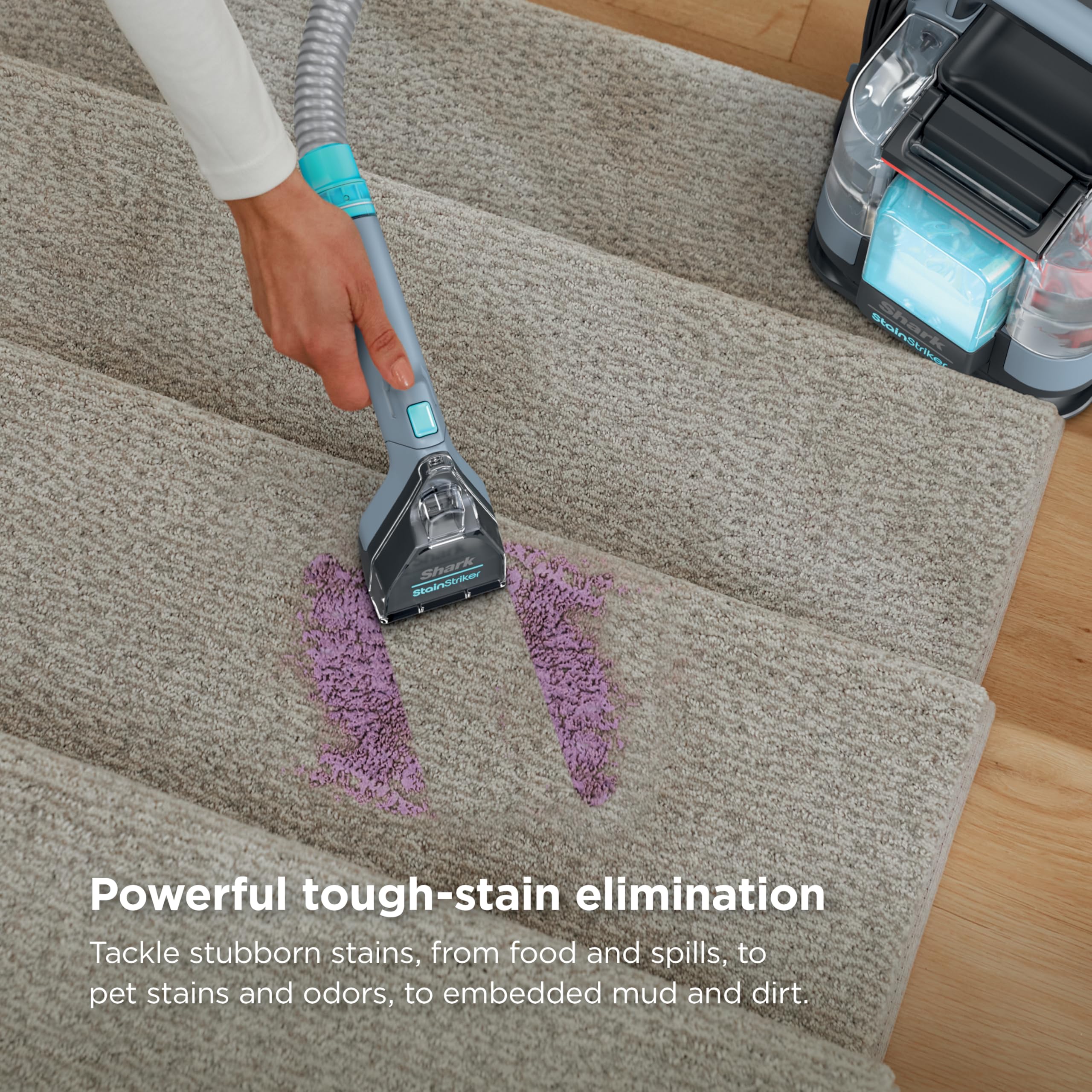 Shark StainStriker Portable Carpet Upholstery & Area Rug Cleaner, Stain & Odor Remover, Perfect for Car Interiors, Nordic Blue, PX202BRN detail view 2