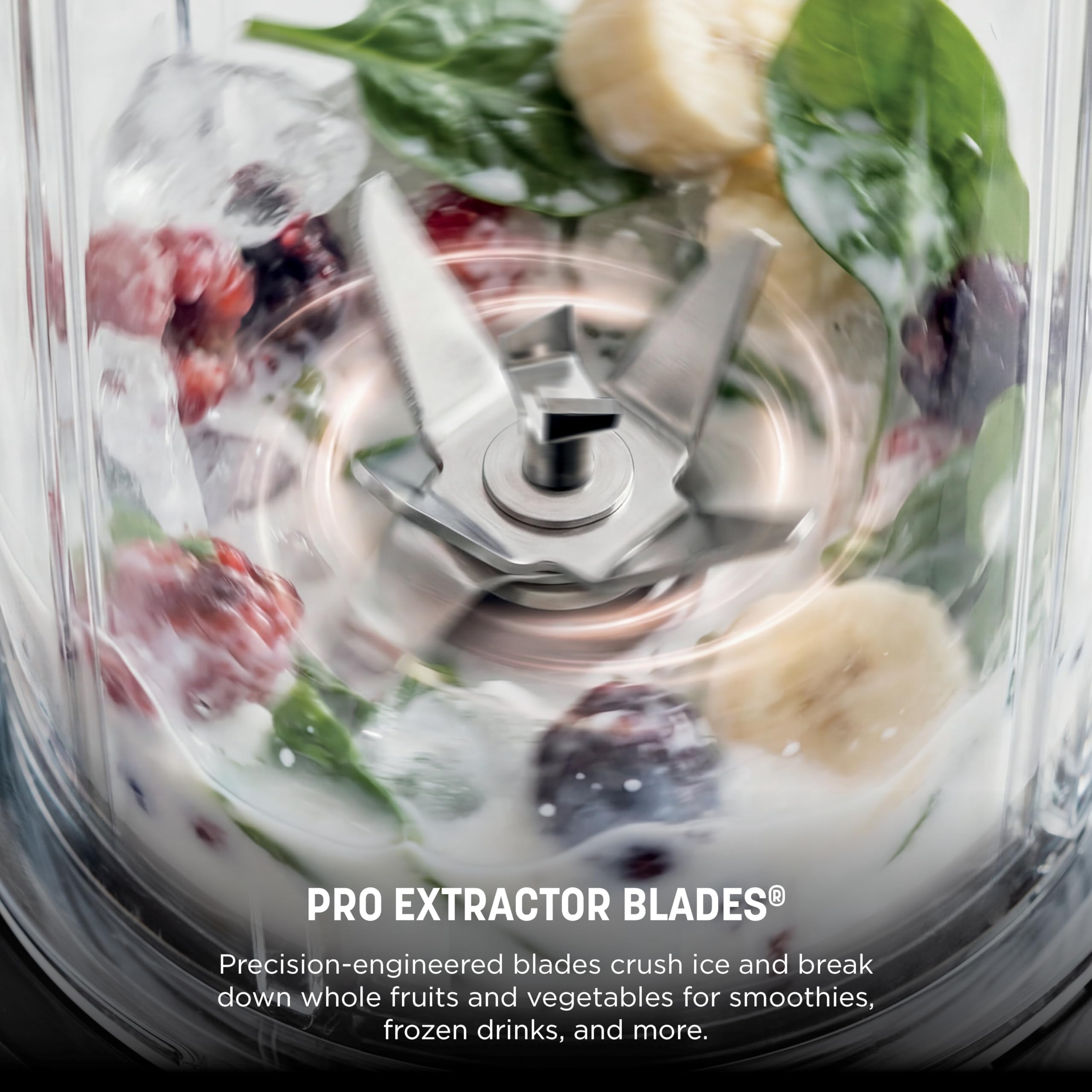 Ninja Nutri-Blender Pro with Auto-iQ | For Smoothies, Shakes, Frozen Drinks, Salsa, Dips | (2) 24-oz. To-Go Cups & Spout Lids | 1100-Peak-Watt | Silve detail view 5