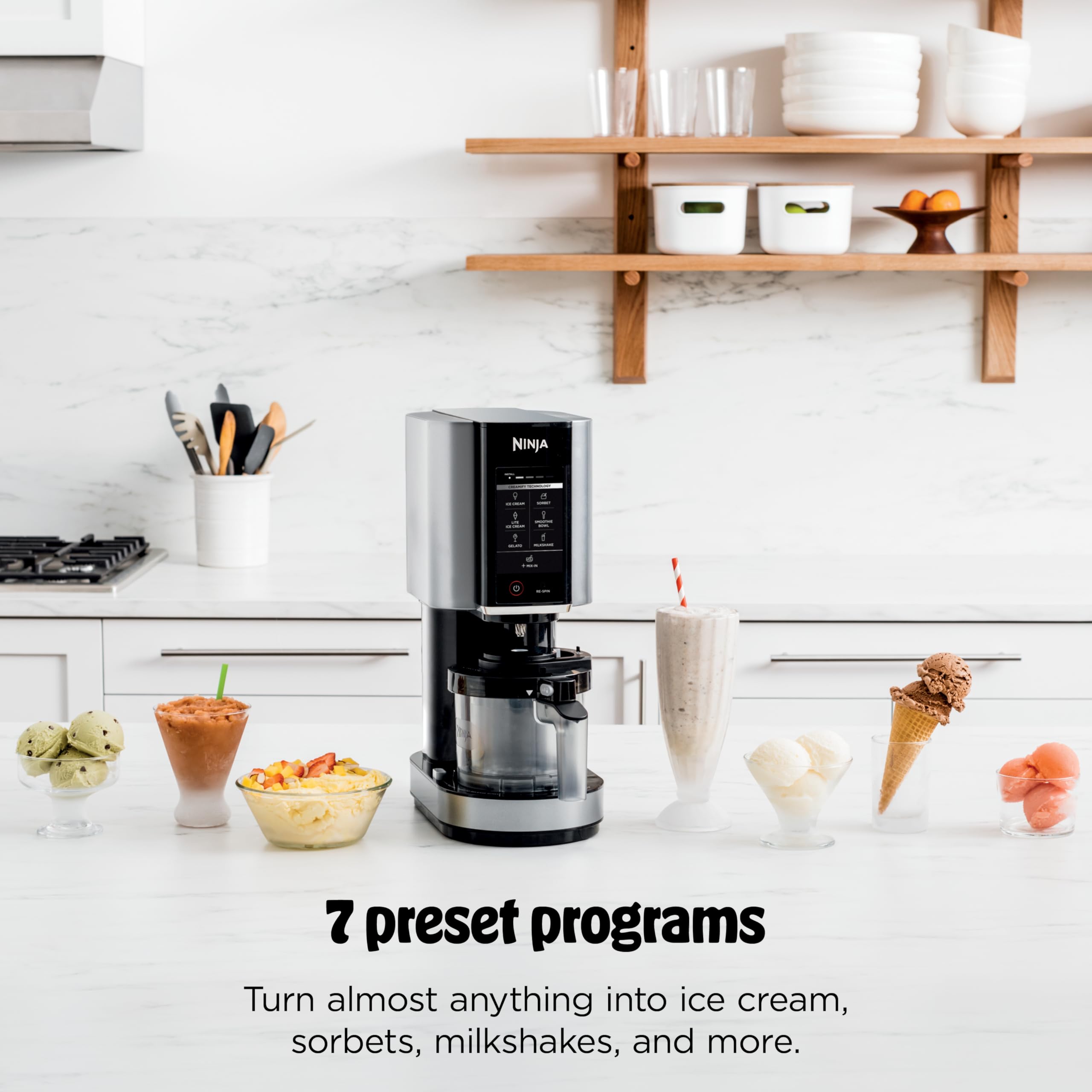 Ninja NC301 CREAMi Ice Cream Maker, for Gelato, Mix-ins, Milkshakes, Sorbet, Smoothie Bowls & More, 7 One-Touch Programs, with (2) Pint Containers & L detail view 2
