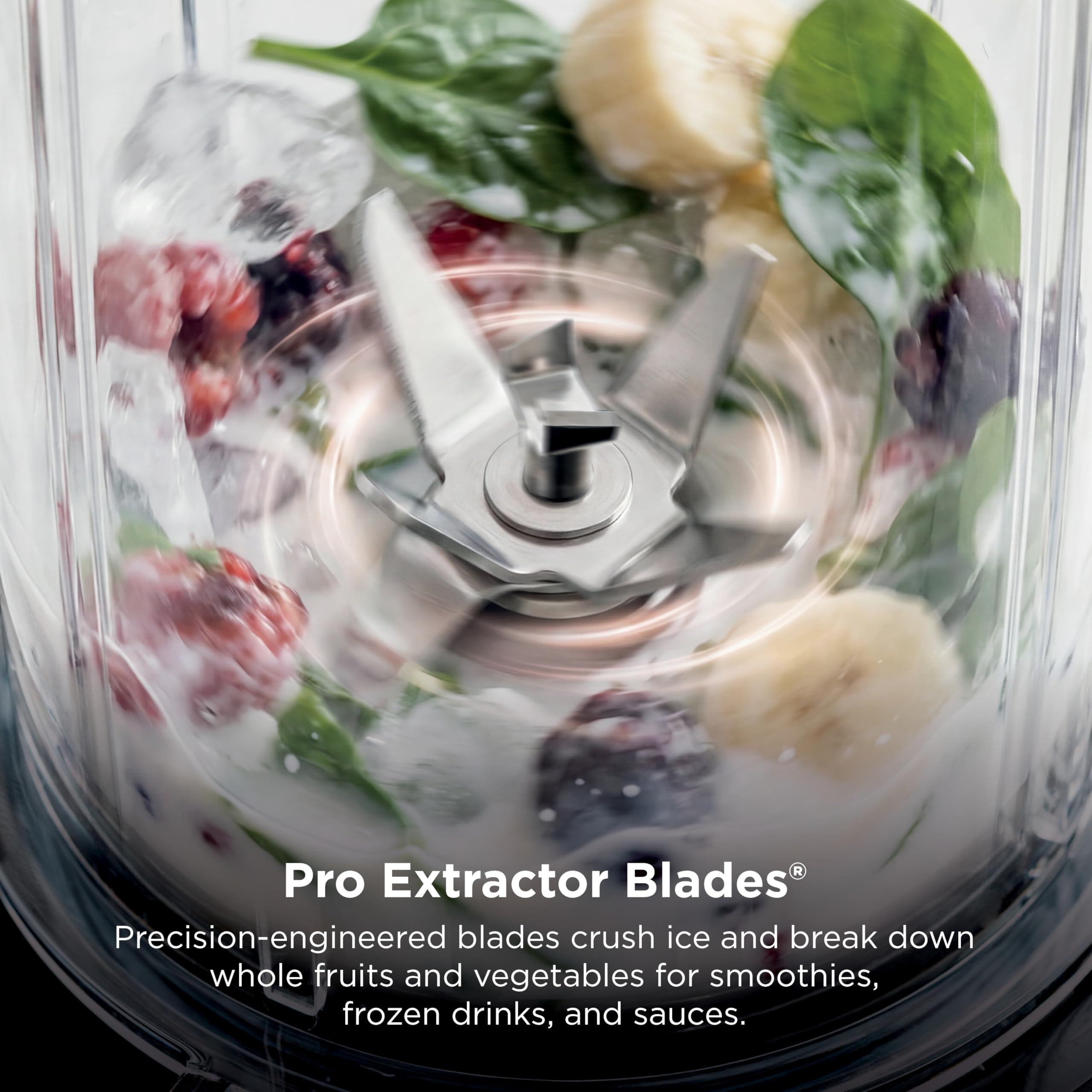 Ninja Nutri-Plus Personal Blender | Compact Push to Blend | Make Frozen Drinks, Smoothies, Sauces & More | With (3) 20 oz. To-Go Cups, (2) Spout-Lids detail view 5