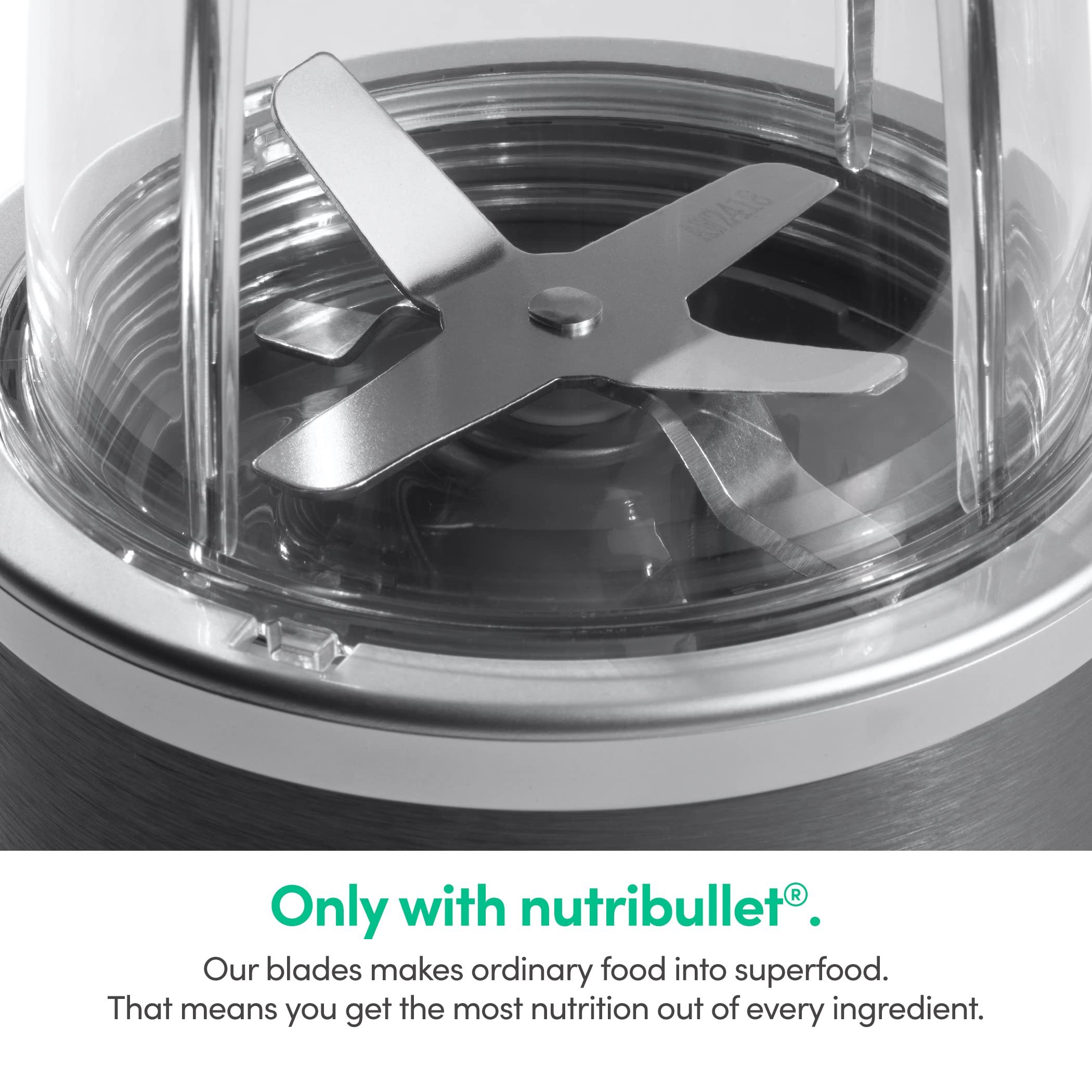 Nutribullet Personal Blender, Shakes, Smoothies, Food Prep, and Frozen Blending, 24 Ounces, 600 Watt, Dark Gray, NBR-0601WM detail view 4