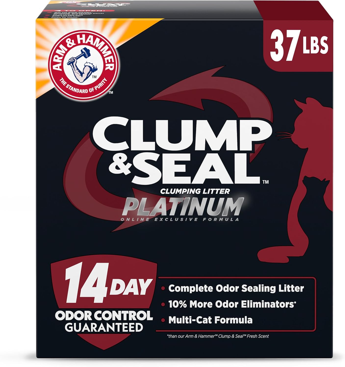 ARM & HAMMER Clump & Seal SLIDE Platinum Multi-Cat Clumping Cat Litter, Easy - View 2