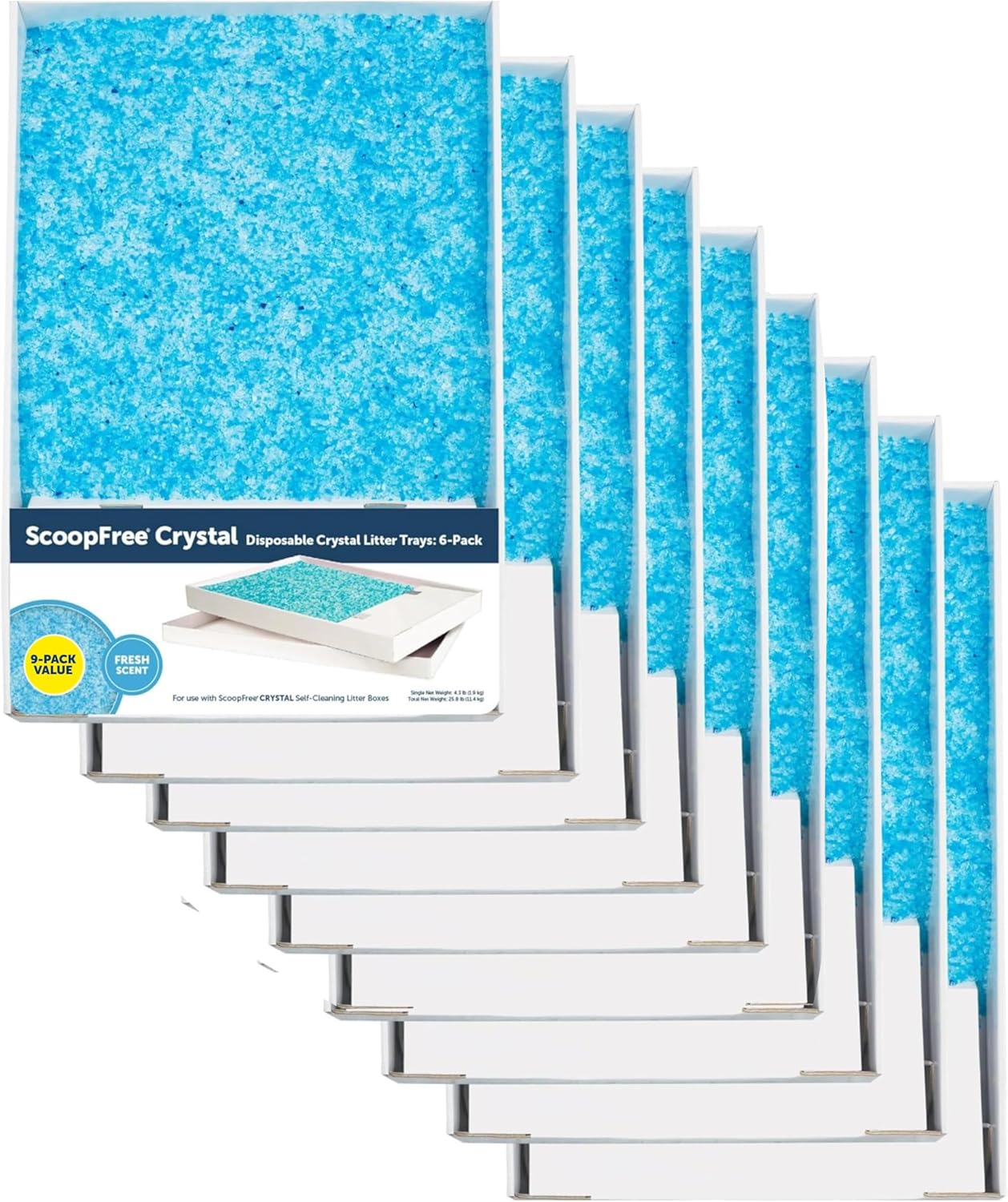 PetSafe ScoopFree Disposable Crystal Cat Litter Tray - Easy Cleaning Box -