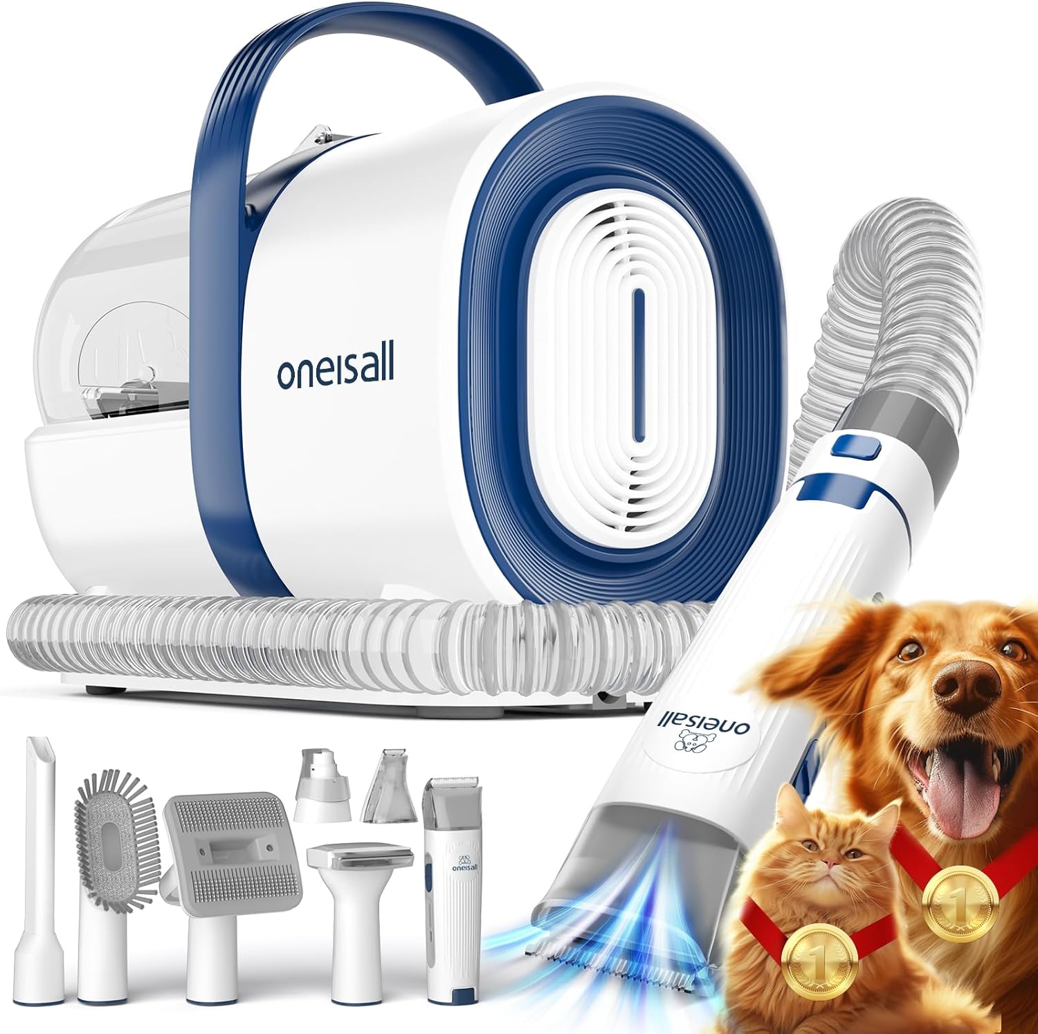 oneisall Dog Grooming Vacuum, Pet Grooming Vacuum with Clipper Nail Grinder, - View 2