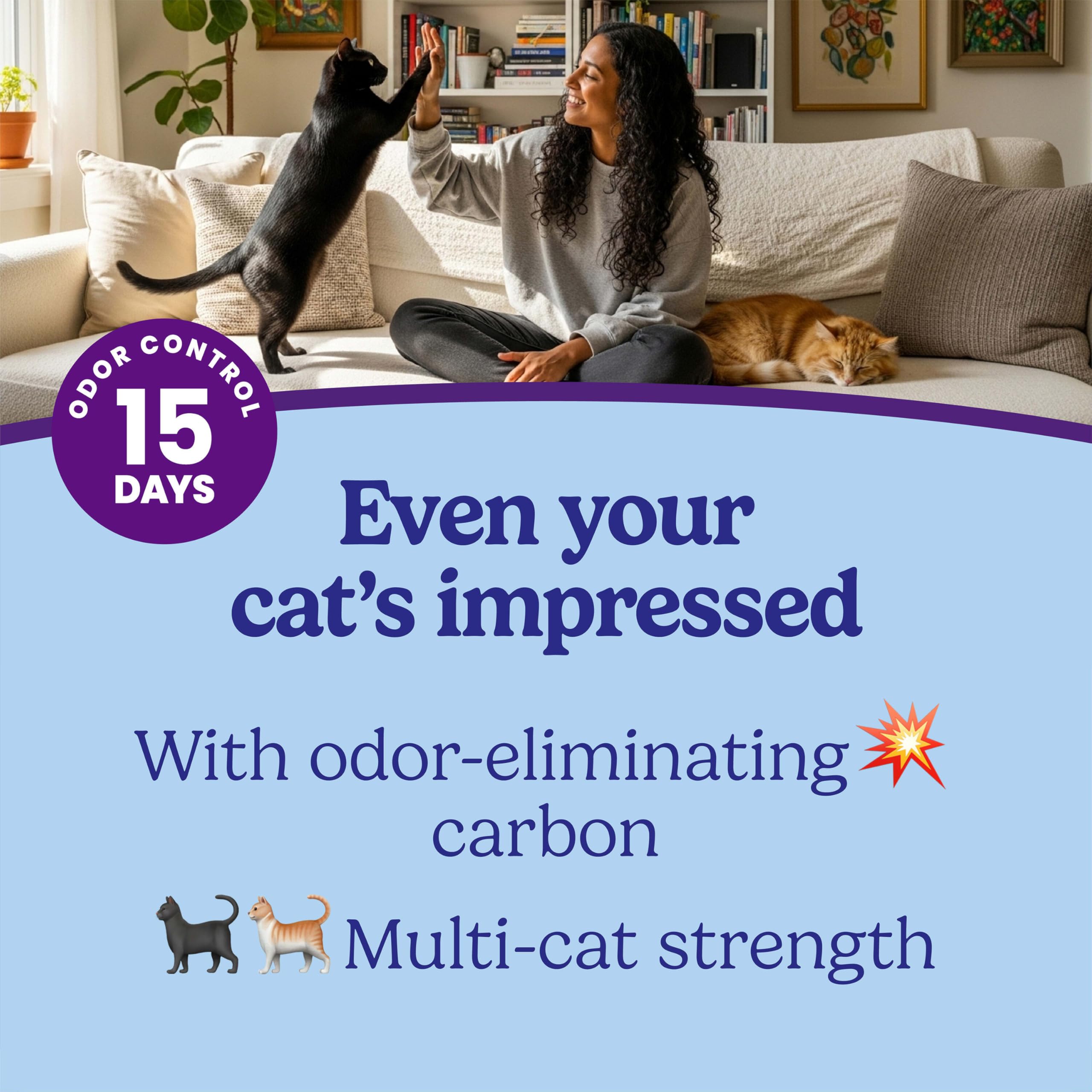 Fresh Step Advanced Odor Shield Multi Cat Clumping Litter with Febreze Freshness, Low Dust, Odor Control with Ammonia Block Tech, Compatible in Automa detail view 3