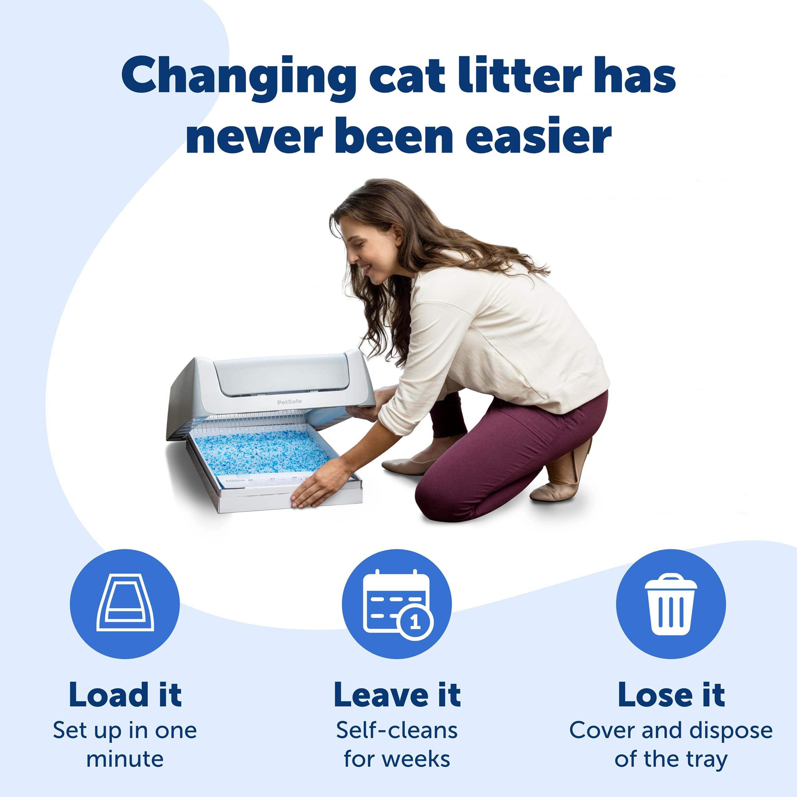 PetSafe ScoopFree Disposable Crystal Cat Litter Tray - Easy Cleaning Box - Refill Tray for Automatic Litter Box - Lavender Scent - 4.3 lb Bags - 3 Pac detail view 3