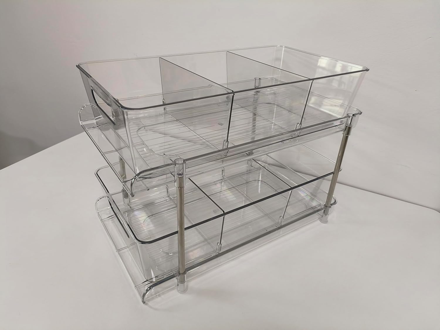 Vtopmart 4 Pack Bathroom Organizer, 2 Tier Clear Under Sink Organizers Vanity - View 6