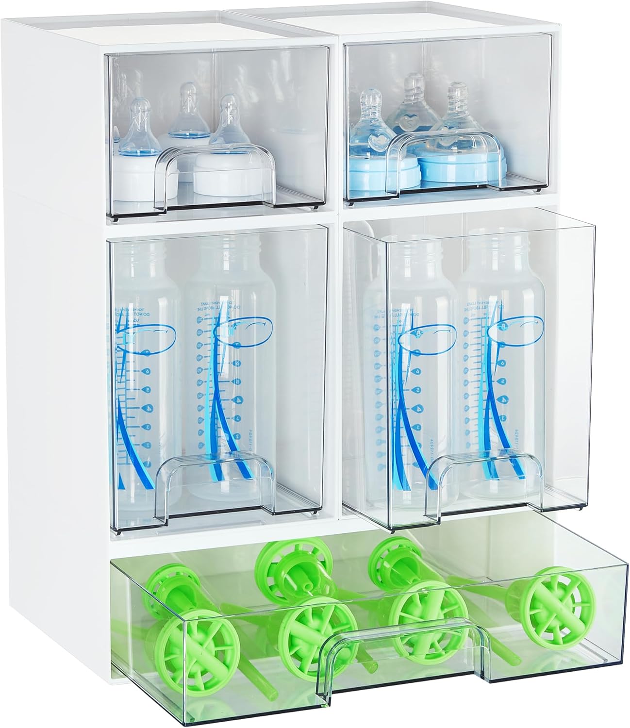 Vtopmart Stackable Storage Drawers Set of 5, Clear Plastic Organizer Bins for - View 4