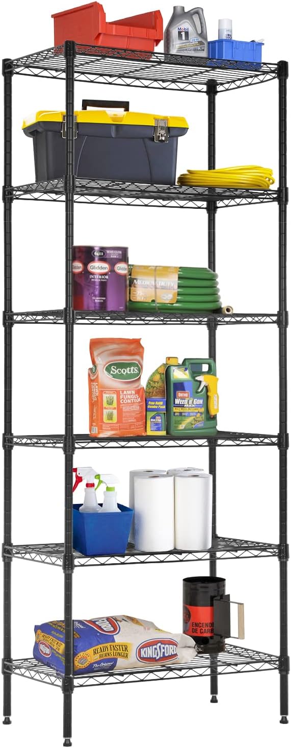 BestOffice | 4-Tier Wire Storage Shelves | 36x14x54 | Black | with Adjustable - View 4