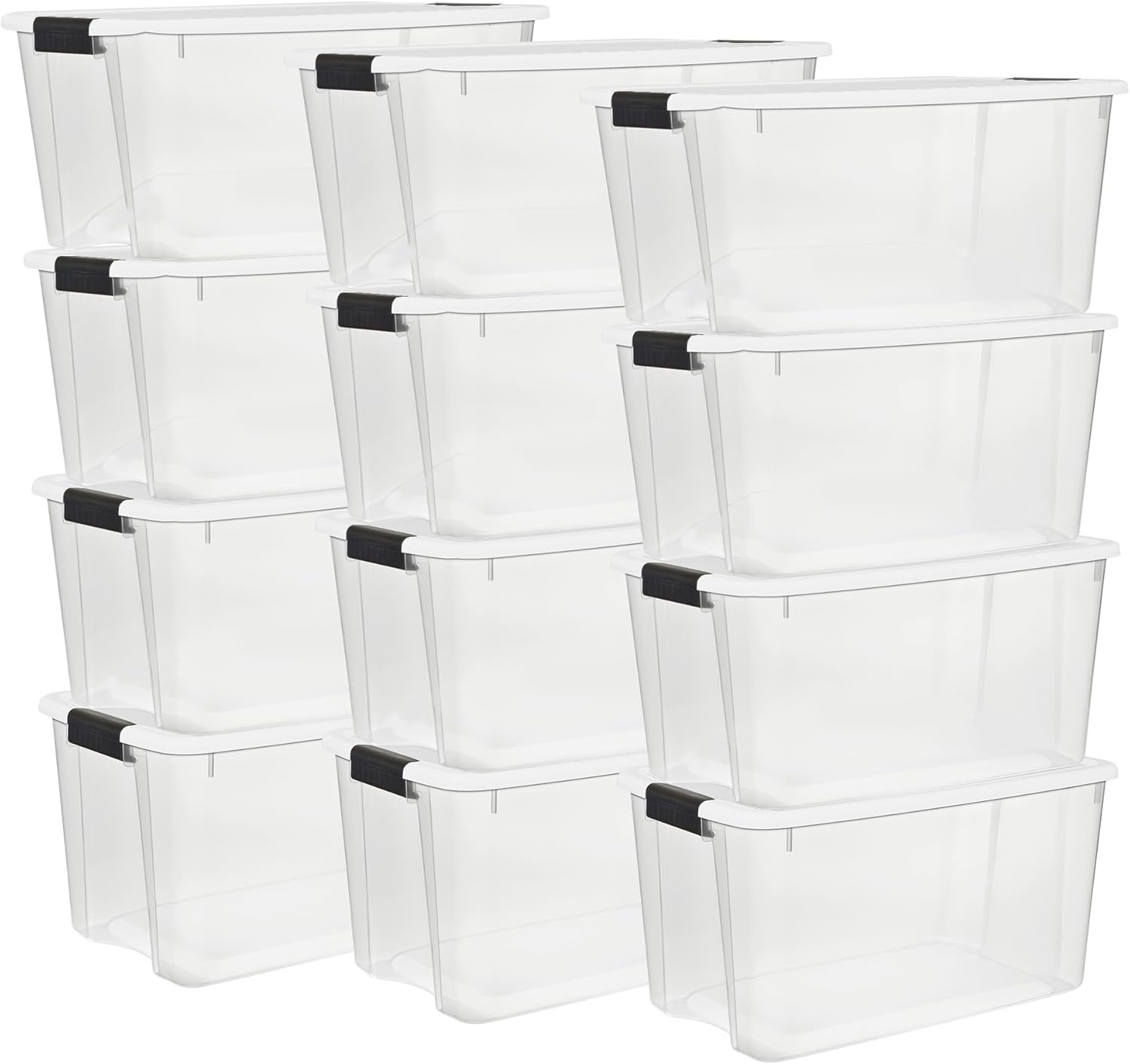 Sterilite 4-Pack Ultra Latching Box - Heavy-Duty Clear Plastic 70 Quart Storage - View 6