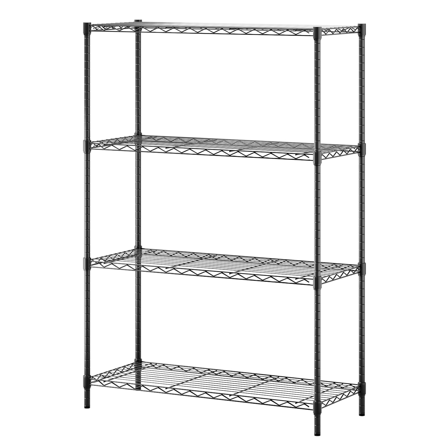 BestOffice | 4-Tier Wire Storage Shelves | 36x14x54 | Black | with Adjustable Racks | Heavy-Duty Metal Shelf, Holds Upto 1000 lbs | No-Tool Assembly |