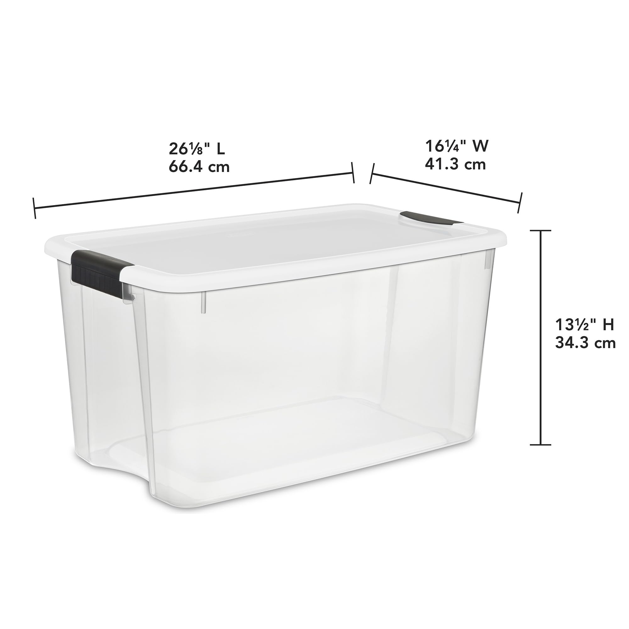 Sterilite 4 Pack Ultra Latching Box, Storage Bins with Lids, Clear Plastic, 70 Quart - Heavy-Duty Organizing Containers for Closet, Bathroom, and Offi detail view 3