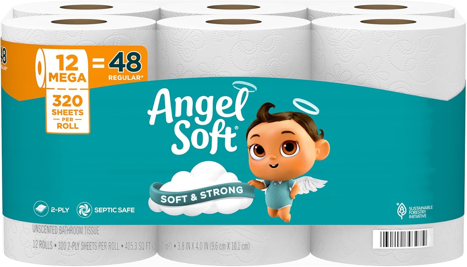 Angel Soft Toilet Paper, 48 Mega Rolls = 192 Regular Rolls, Soft and Strong - View 4