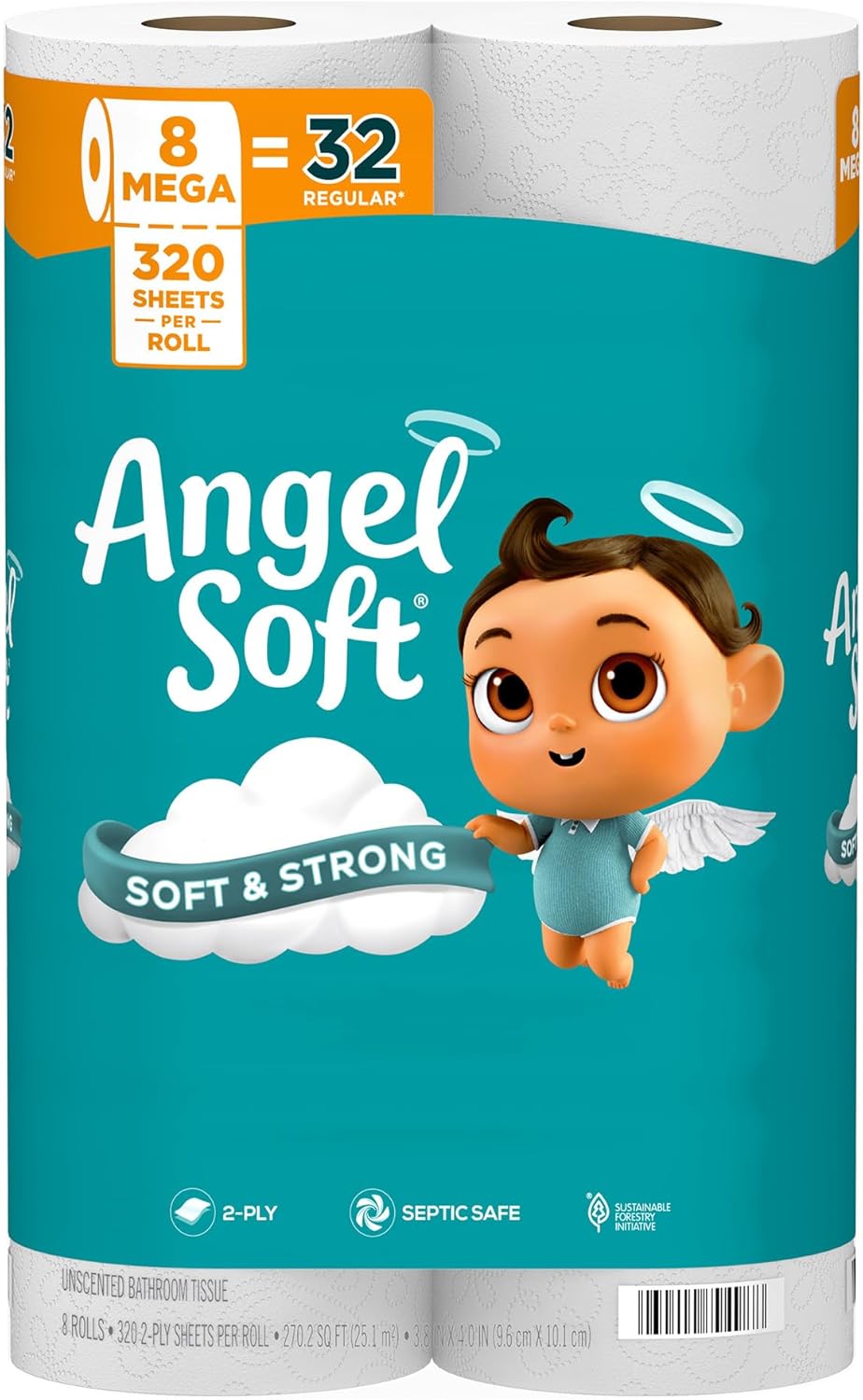 Angel Soft Toilet Paper, 48 Mega Rolls = 192 Regular Rolls, Soft and Strong - View 5