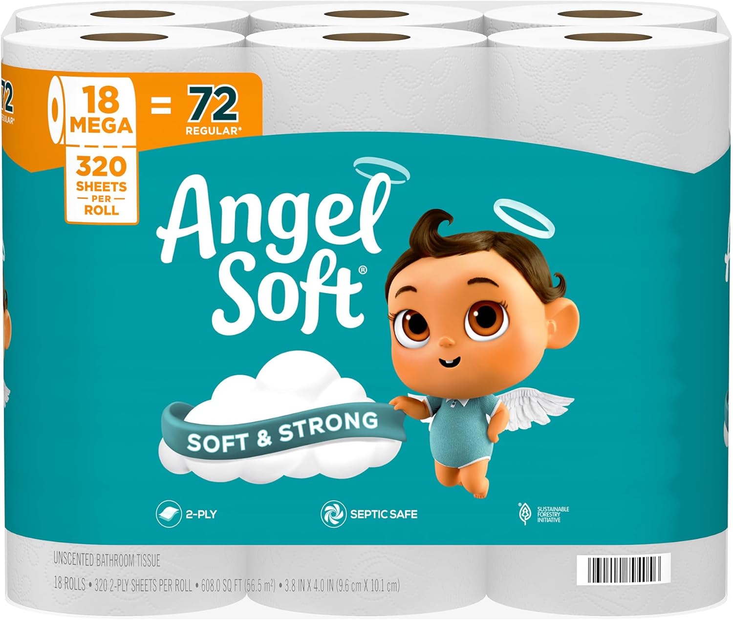 Angel Soft Toilet Paper, 48 Mega Rolls = 192 Regular Rolls, Soft and Strong - View 6