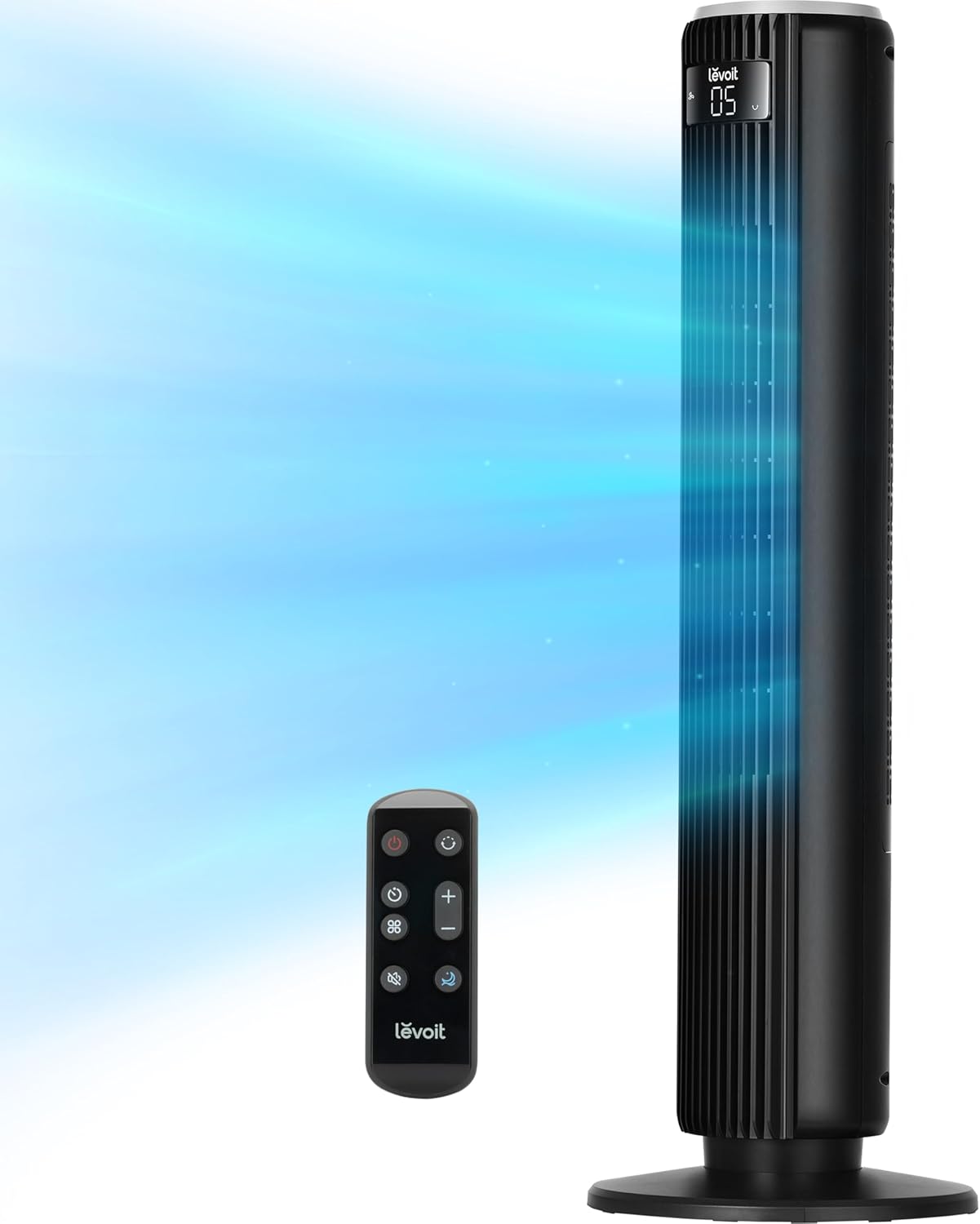 LEVOIT Tower Fan for Bedroom, 90° Oscillating Standing Fan with 28dB Quiet for - View 3
