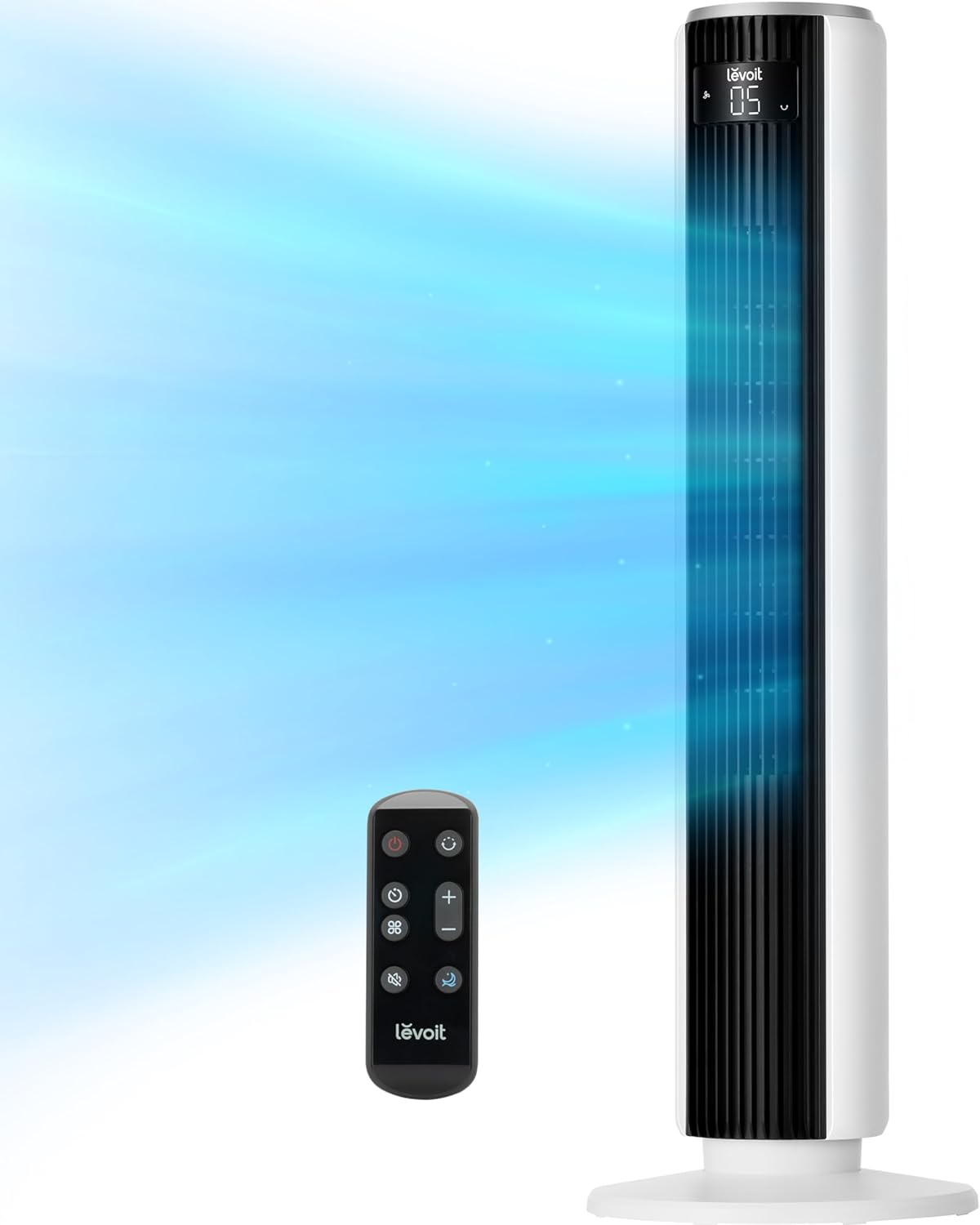 LEVOIT Tower Fan for Bedroom, 90° Oscillating Standing Fan with 28dB Quiet for - View 5