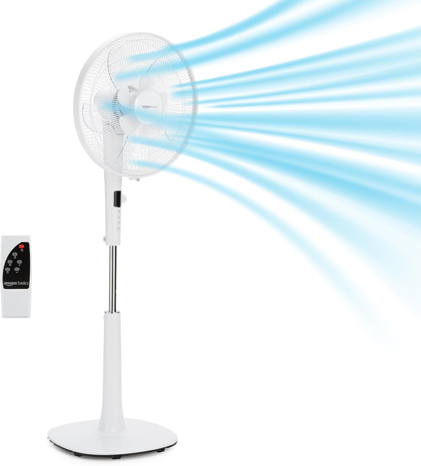 Amazon Basics 16" Pedestal Fan with Remote for Bedroom, Living Room, Office,