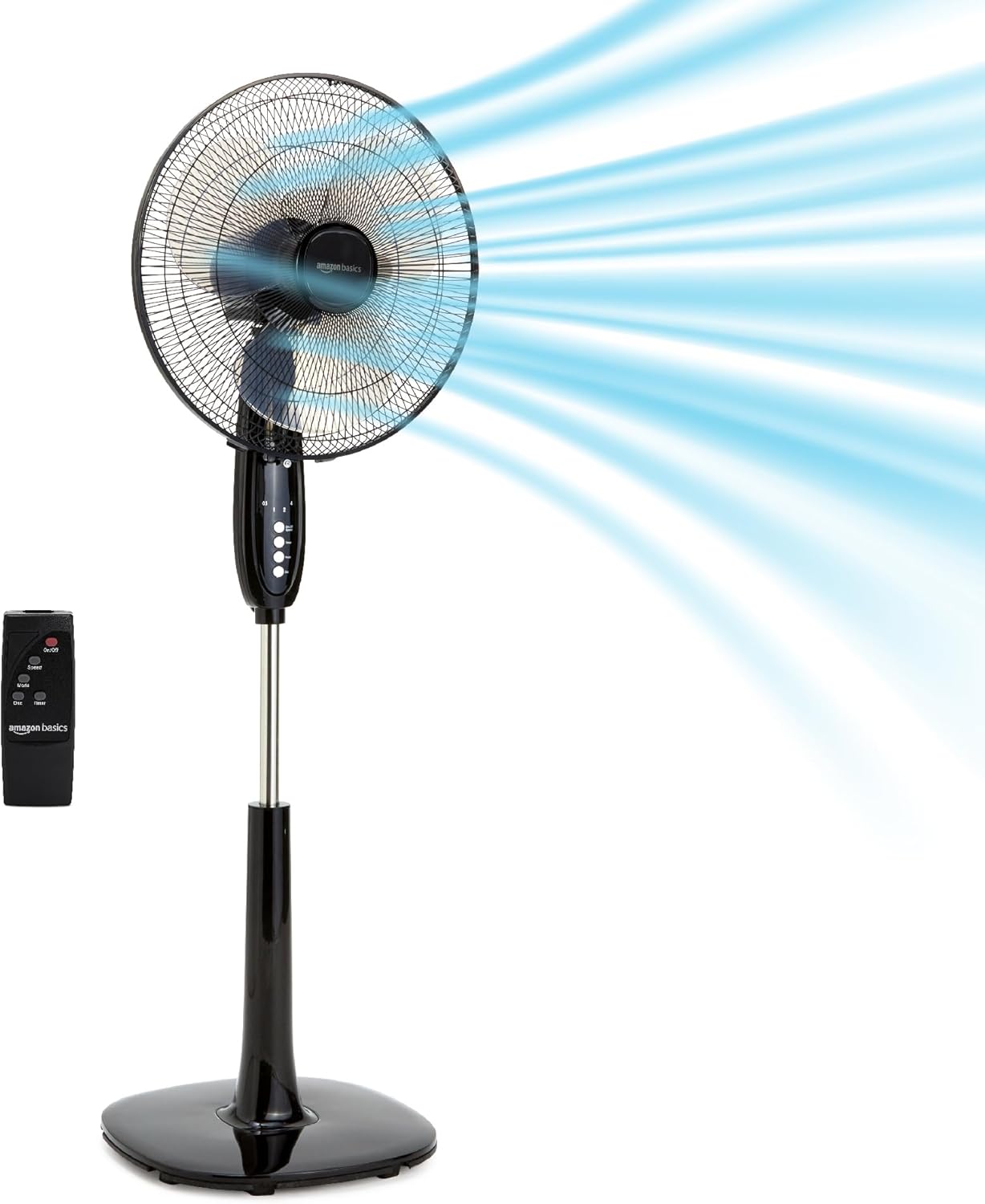 Amazon Basics 16" Pedestal Fan with Remote for Bedroom, Living Room, Office, - View 2
