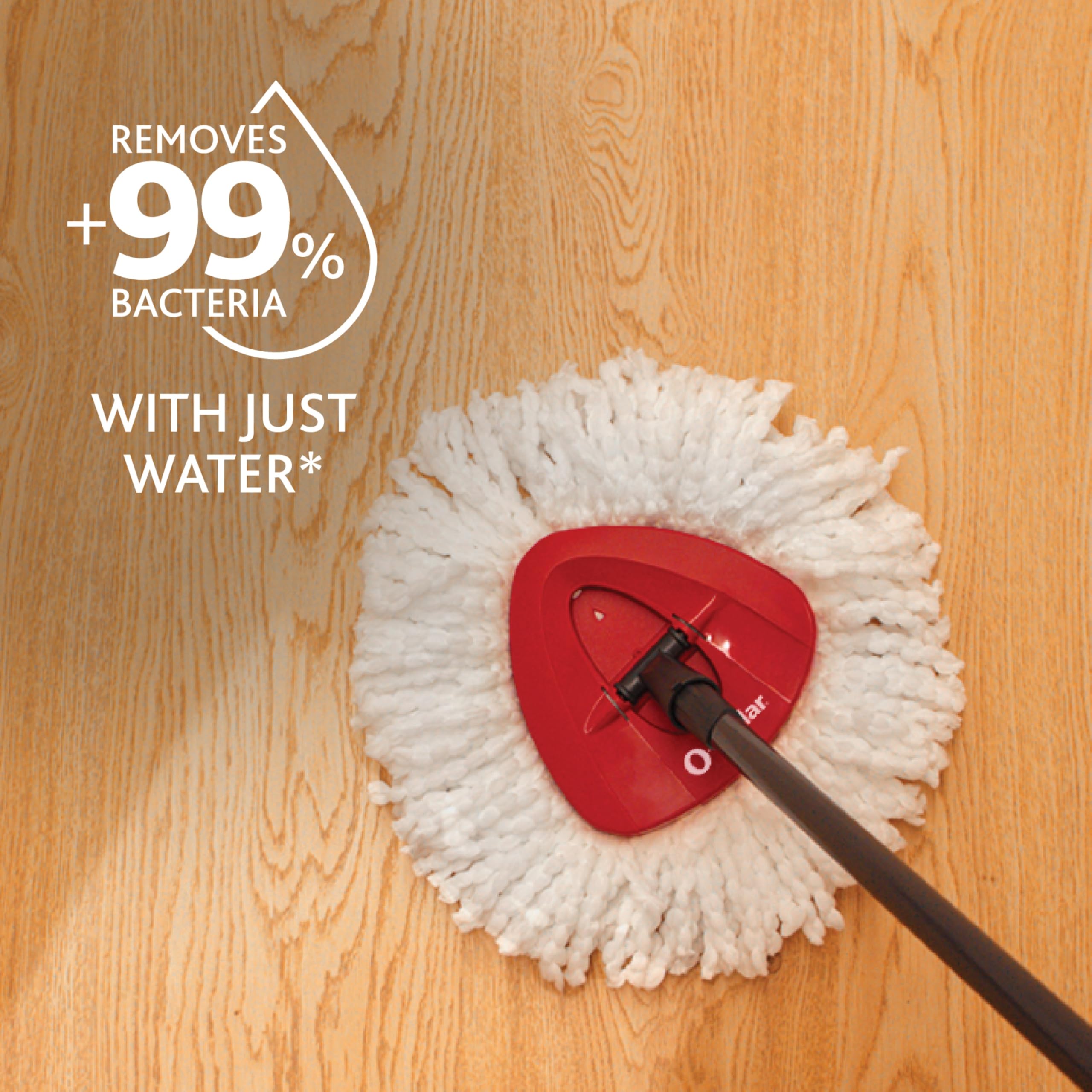 O-Cedar EasyWring Microfiber Spin Mop, Bucket Floor Cleaning System, Red, Gray, Standard detail view 4