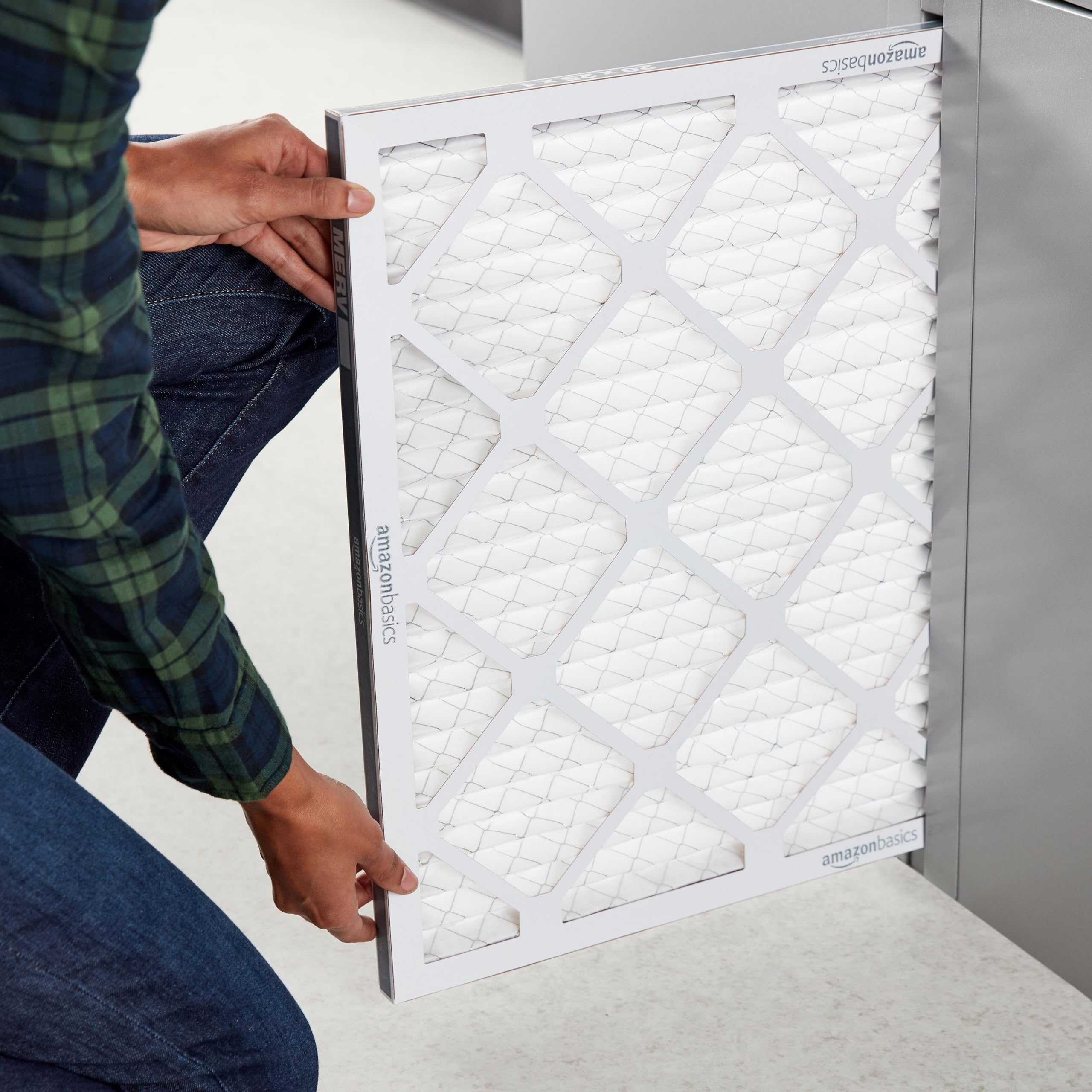Amazon Basics 20x25x1 Air Filter 6-Pack, MERV 8 AC Furnace Filters, Removes Dust, Electrostatic, Allergy Control detail view 5