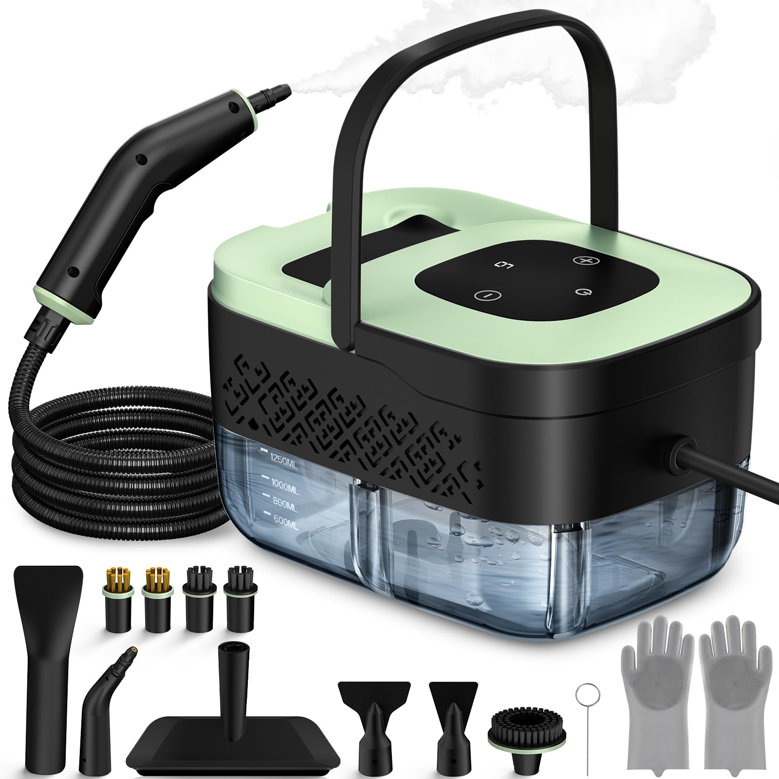 Steam Cleaner, Portable Steamer for Cleaning with 16pcs Accessories, 6-Level Adjustable and 15s Heat-Up, Handheld Steam Cleaner for Home, Tile, Dirt