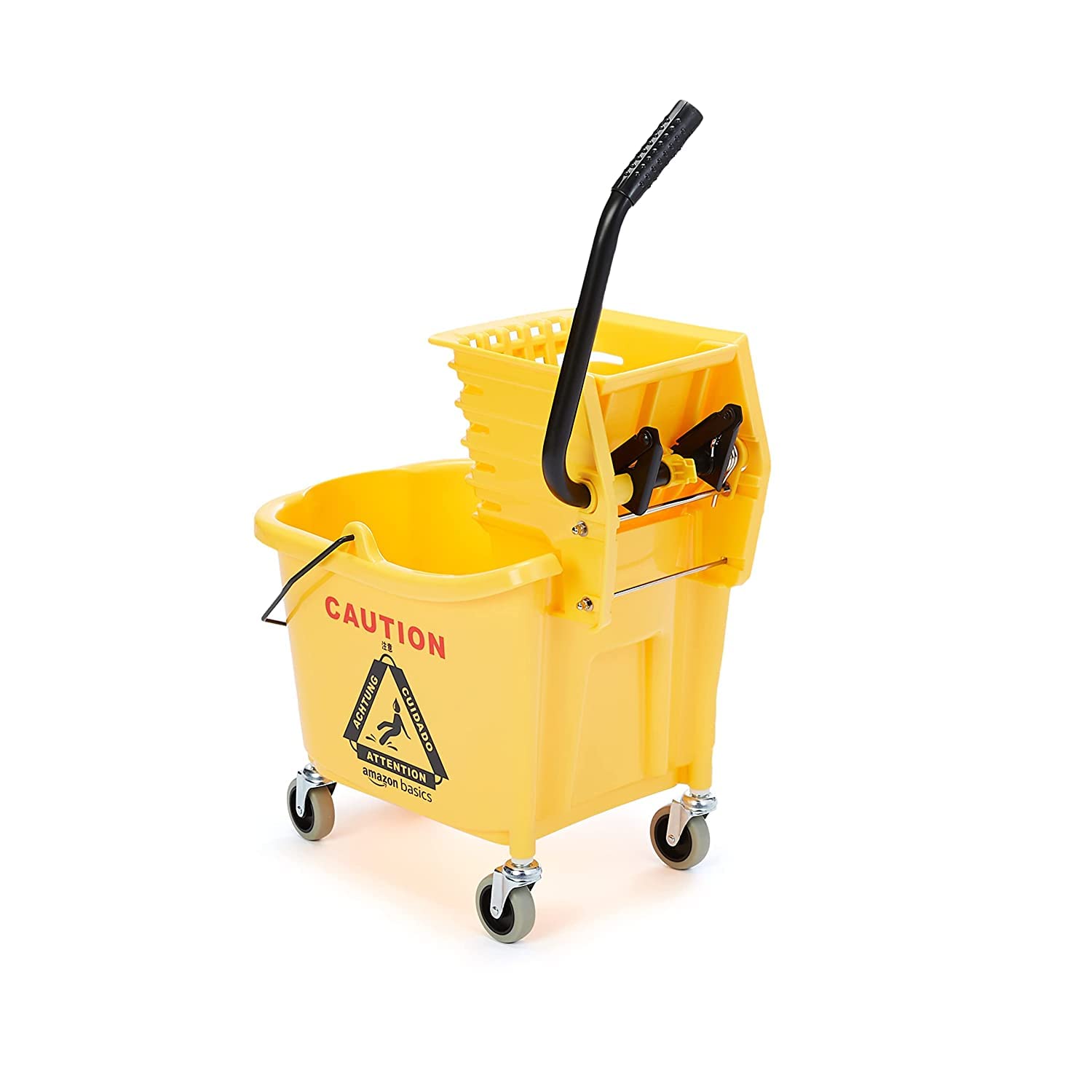 Amazon Basics Commercial Side Press Wringer Floor Cleaning Mop Bucket on - View 2