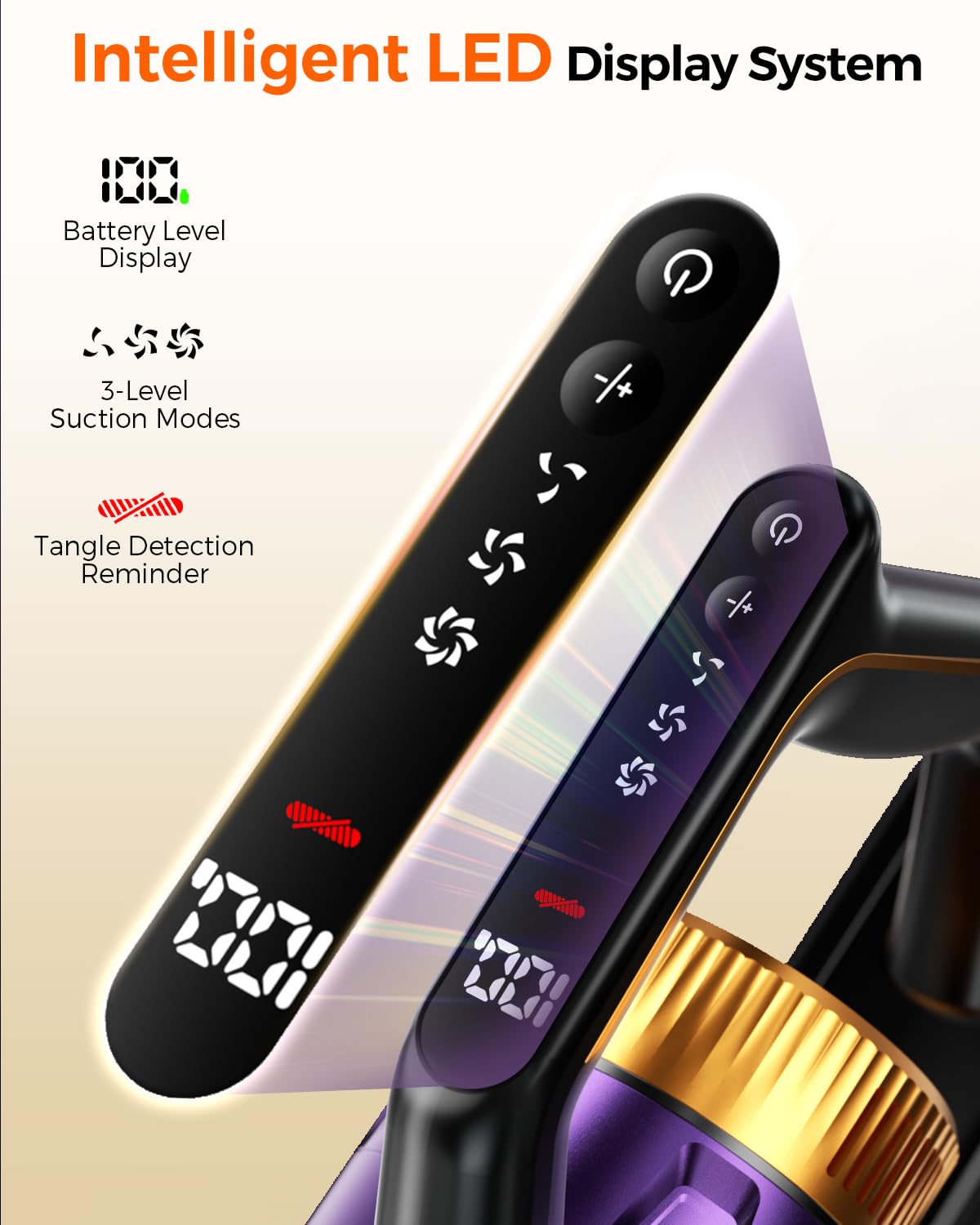 Cordless Vacuum Cleaner for Home, 580W/48KPa Powerful Suction, 65 Min Runtime, - View 5