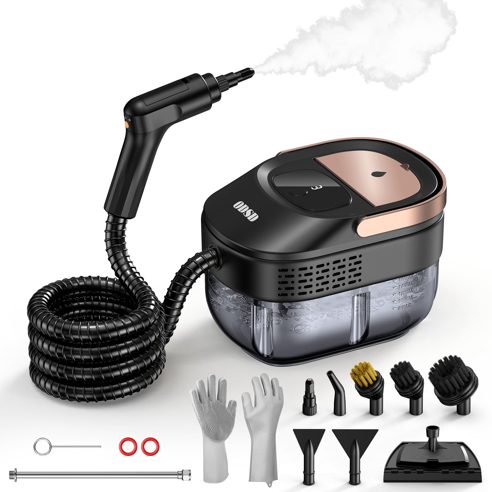 ODSD Steam Cleaner for Home & Car, 3-Level Adjustable Steamer for Cleaning, 15s