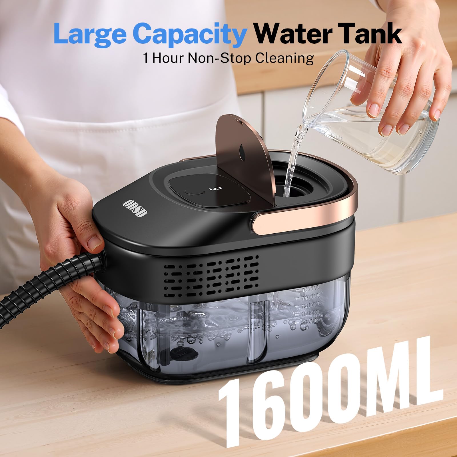 ODSD Steam Cleaner for Home & Car, 3-Level Adjustable Steamer for Cleaning, 15s - View 4