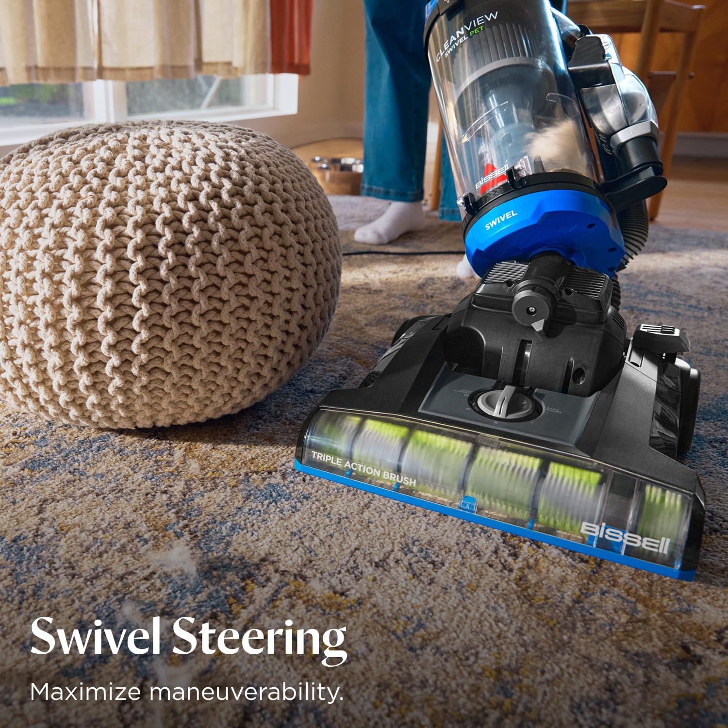 Bissell CleanView Swivel Vacuum with Triple Action Brush Roll, Swivel Steering, Extension Wand, Easy-Empty Dirt Tank, Multi-Cyclonic Suction System detail image 3