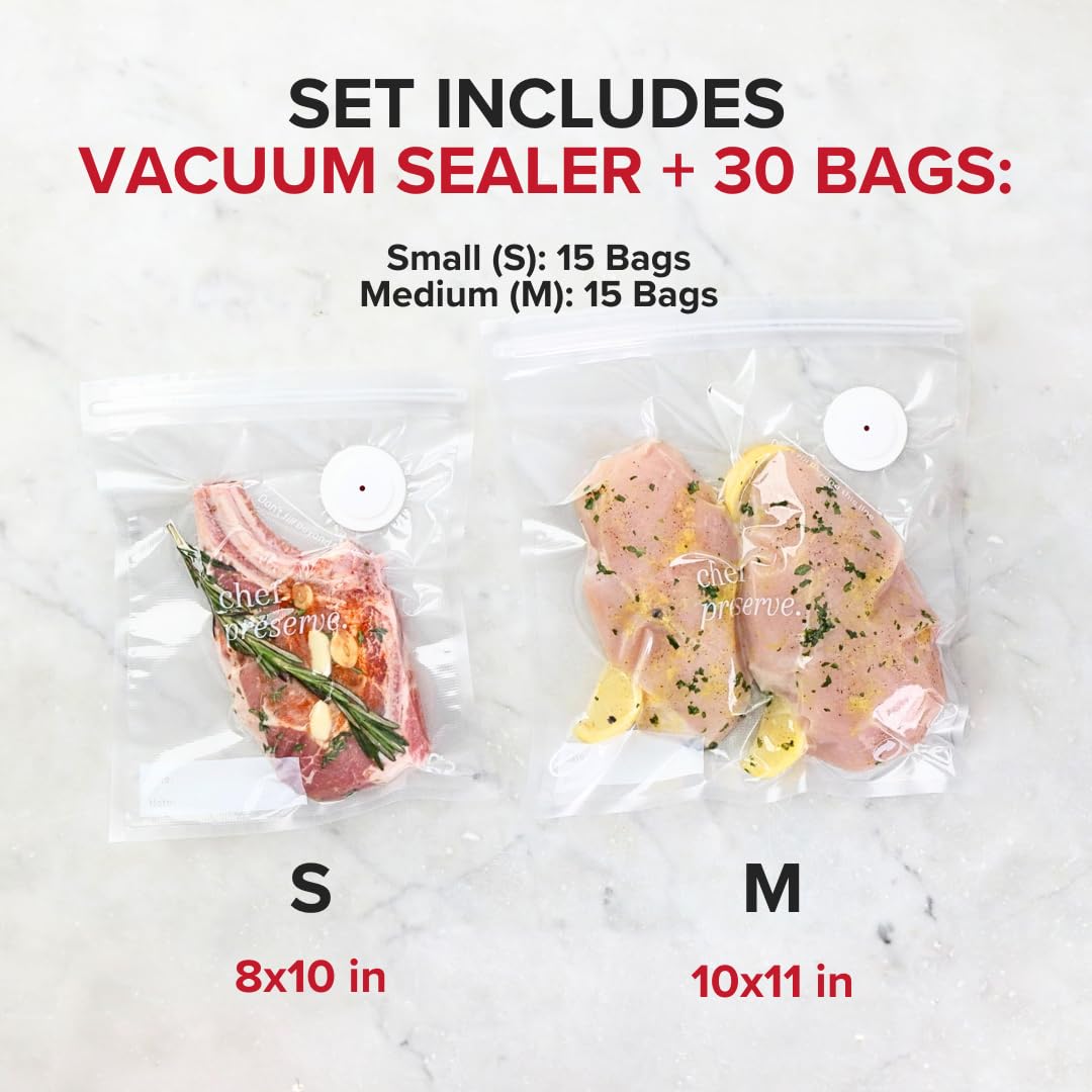 Chef Preserve Compact Vacuum Sealer for Food (Vacuum Sealer Machine + 30 - View 4