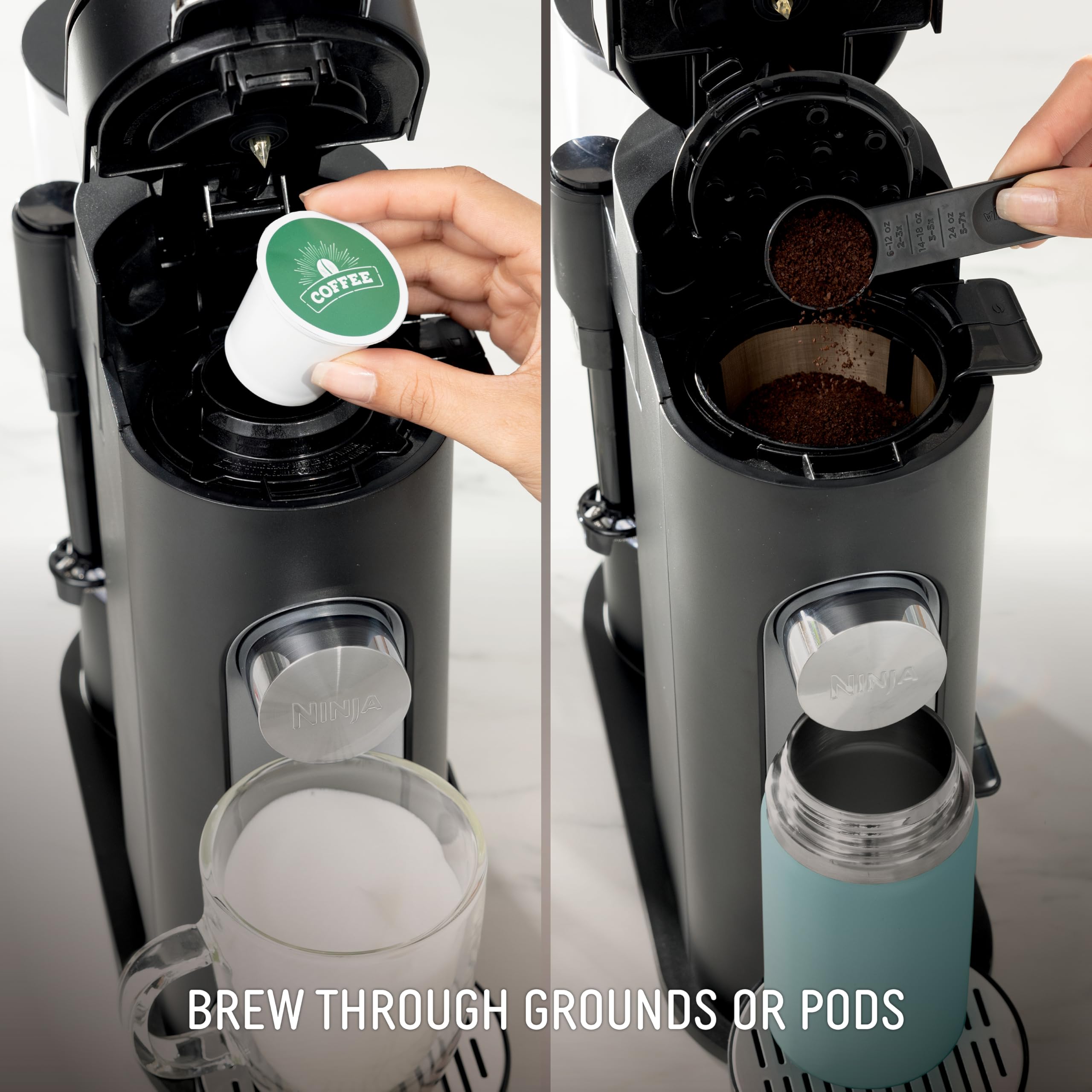 Ninja | Coffee Maker | Single Serve |Brew with Coffee Pods & Grounds| - View 2