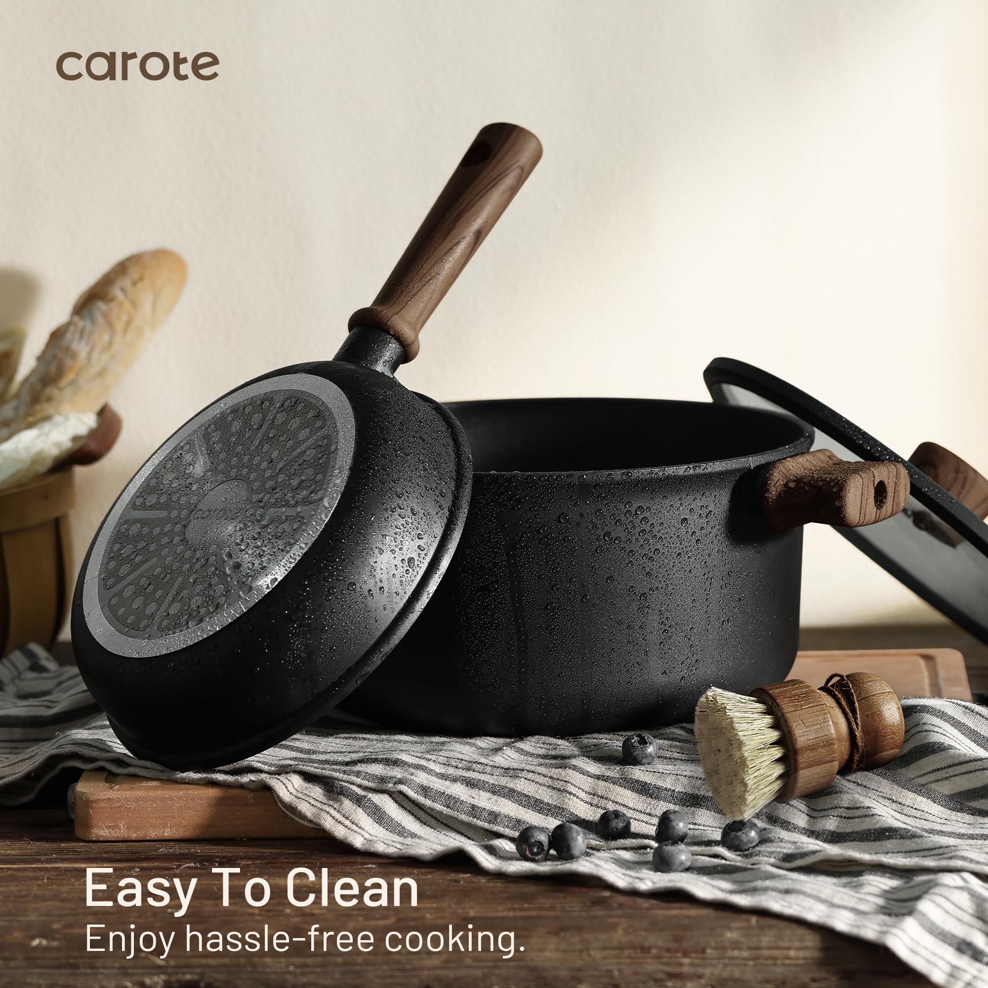 CAROTE Nonstick Pots and Pans, Induction Titanium Cookware Set 16pcs Kitchen - View 4