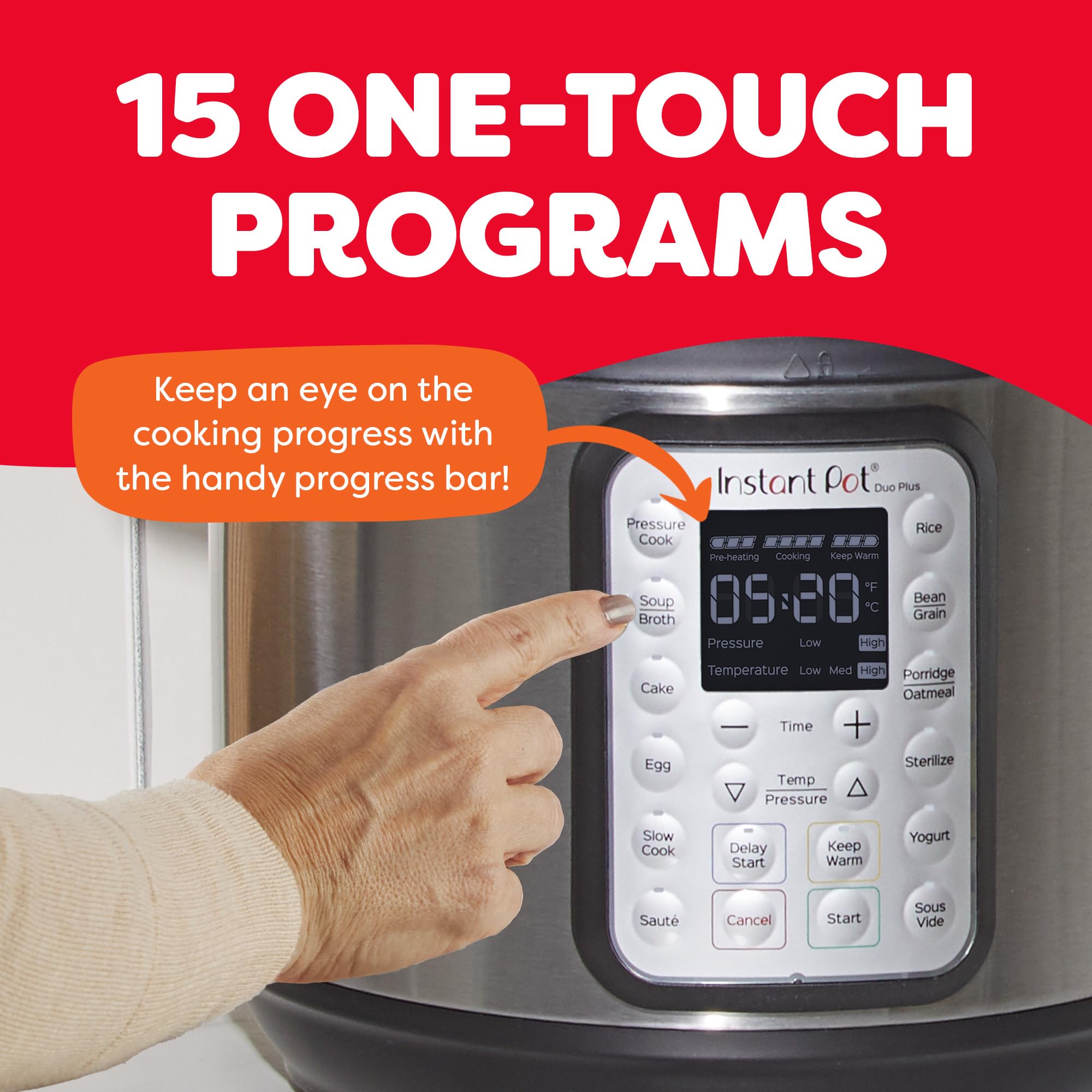 Instant Pot Duo Plus 9-in-1 Multicooker, Pressure Cooker, Slow Cook, Rice - View 5