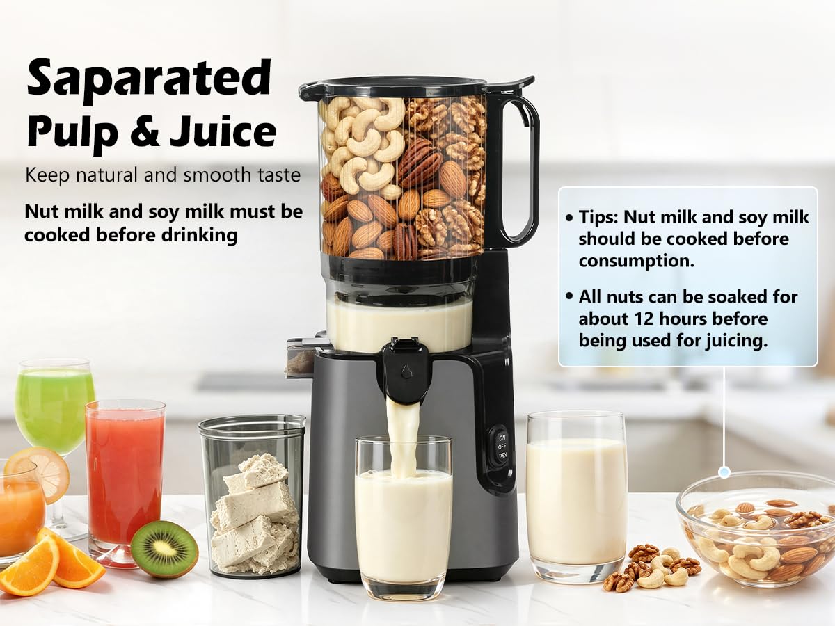 Juicer Machines with 5.8" Large Chute, 2-in-1 Cold Press Juicer for Whole - View 4