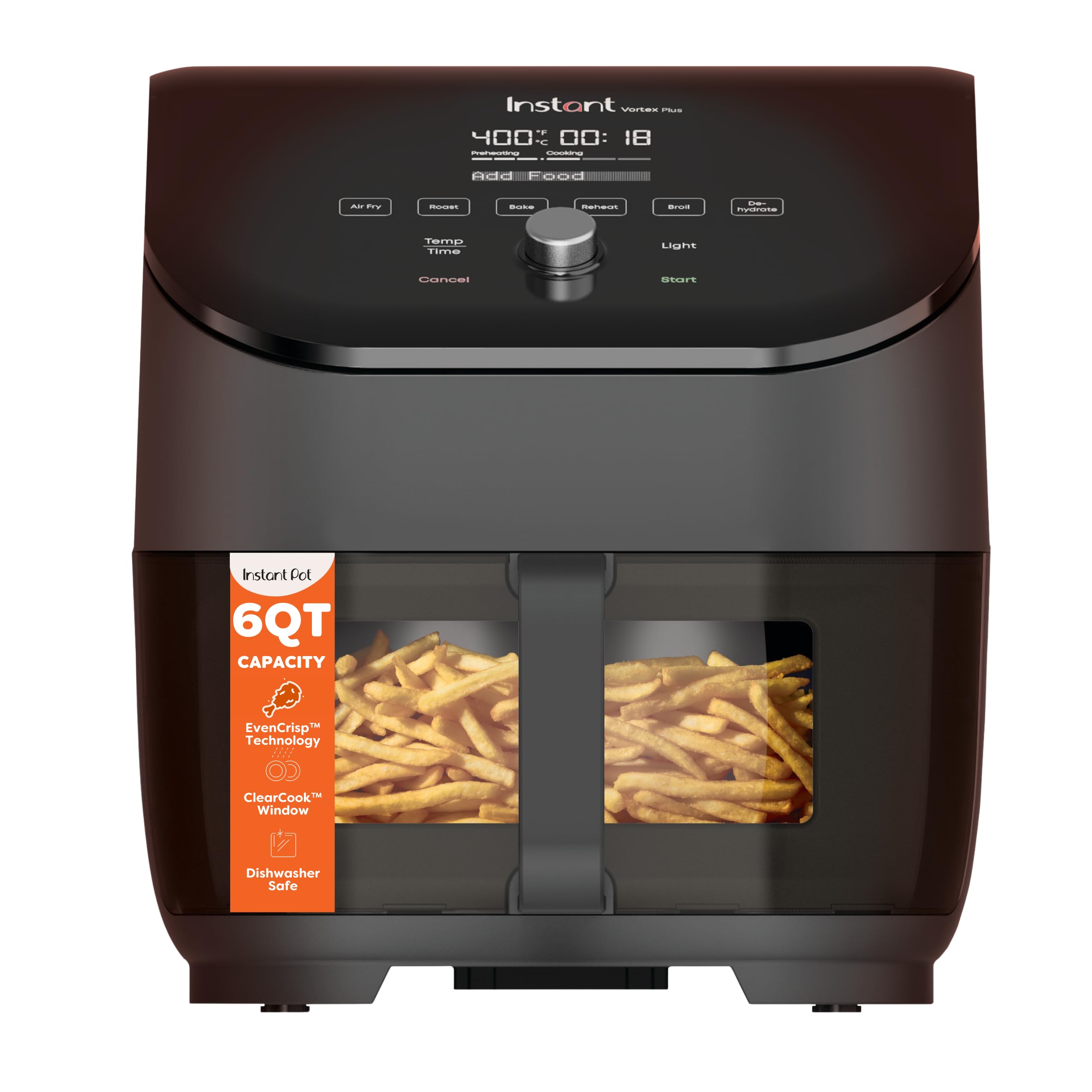 Instant Pot Vortex Plus 6QT ClearCook Air Fryer, Clear Windows, Custom Program