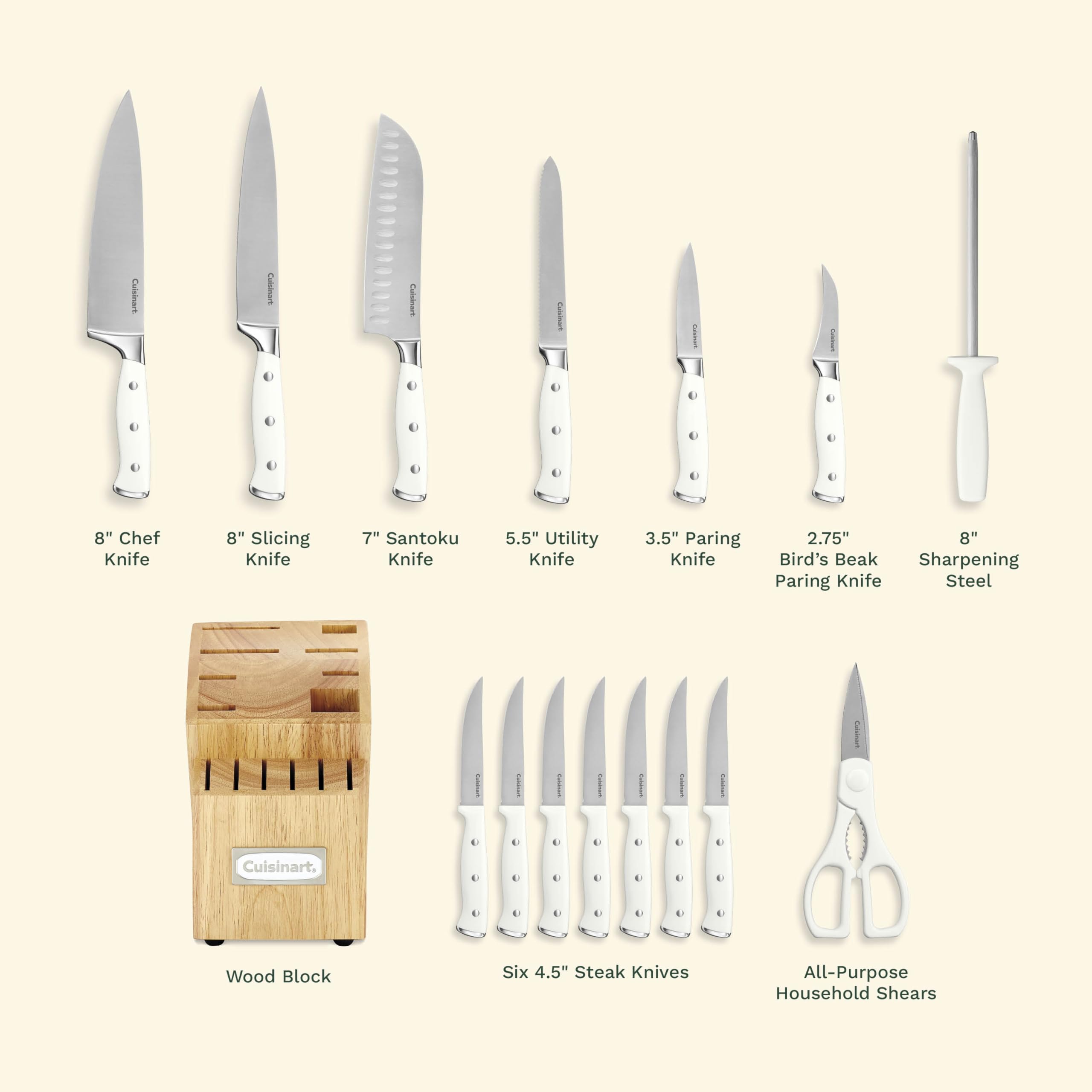 Cuisinart 15-Piece Knife Set with Block, High Carbon Stainless Steel, Forged - View 5