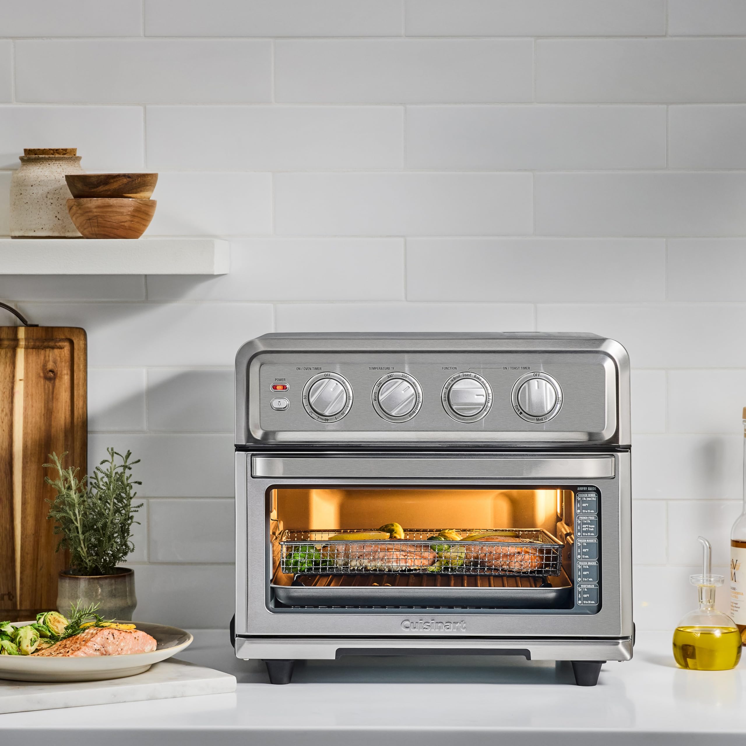 Cuisinart Air Fryer Toaster Oven, 1800W, 8-in-1 with Air Fry, Convection, Broil & Warm, 0.6 Cubic Feet, 60-Minute Timer, TOA-70NAS, Stainless Steel detail image 2
