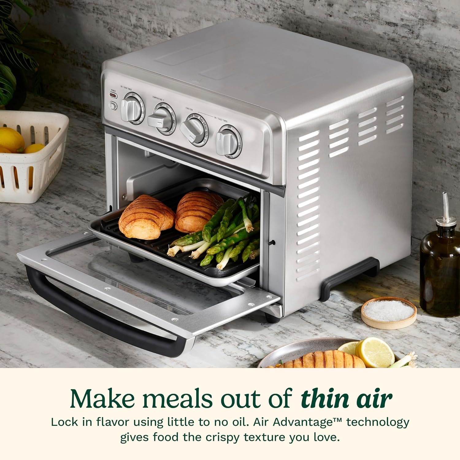 Cuisinart Air Fryer Toaster Oven, 1800W, 8-in-1 with Air Fry, Convection, Broil & Warm, 0.6 Cubic Feet, 60-Minute Timer, TOA-70NAS, Stainless Steel detail image 4