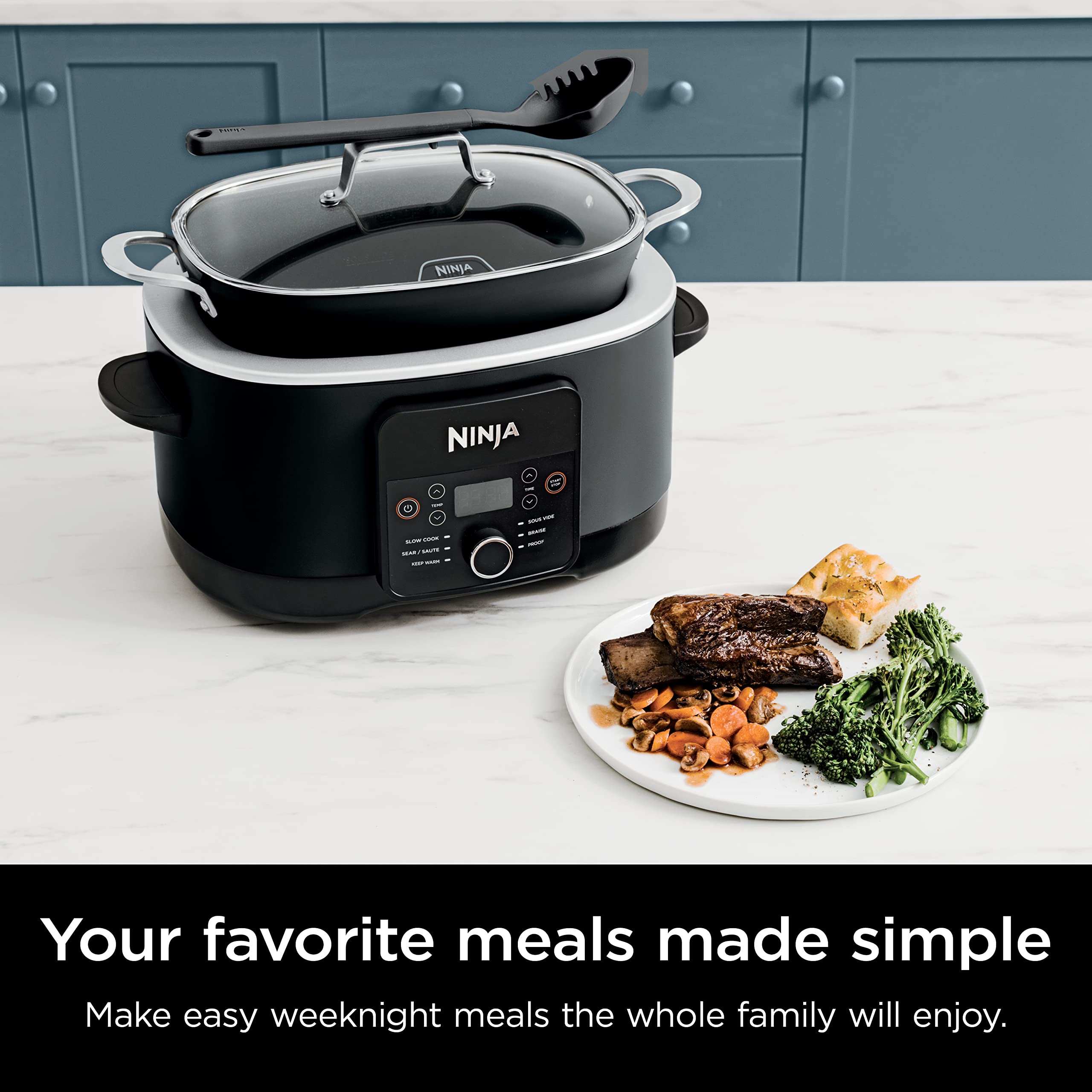 Ninja® 12-in-1 PossibleCooker™ PLUS | 8.5-qt - Sous Vide & Proof Multi-Cooker | Slow Cooker, Dutch Oven & More | Glass Lid & Integrated Spoon | Nonstick | detail image 2