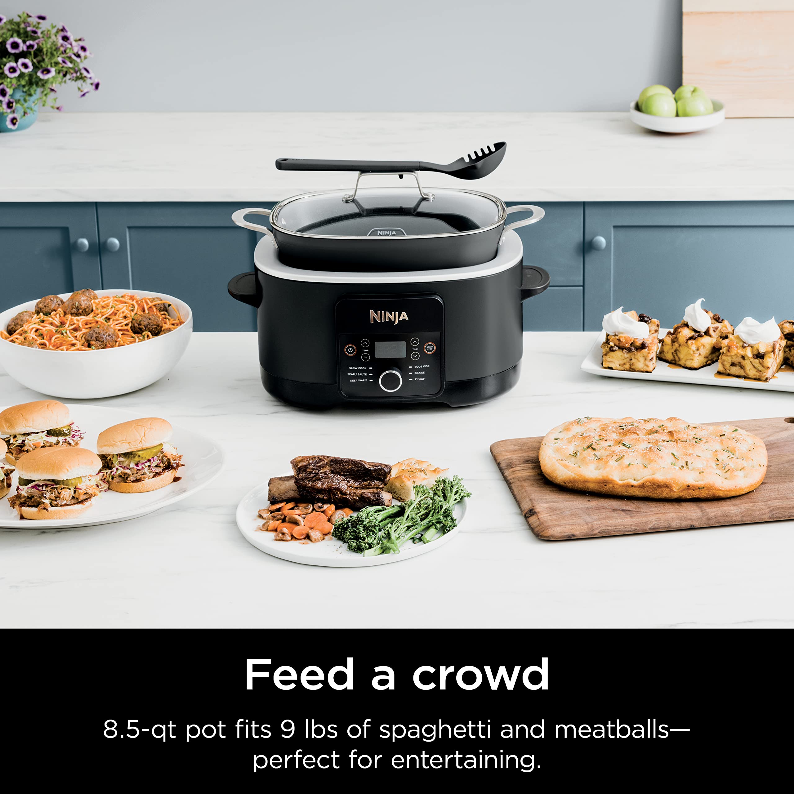Ninja® 12-in-1 PossibleCooker™ PLUS | 8.5-qt - Sous Vide & Proof Multi-Cooker | Slow Cooker, Dutch Oven & More | Glass Lid & Integrated Spoon | Nonstick | detail image 5