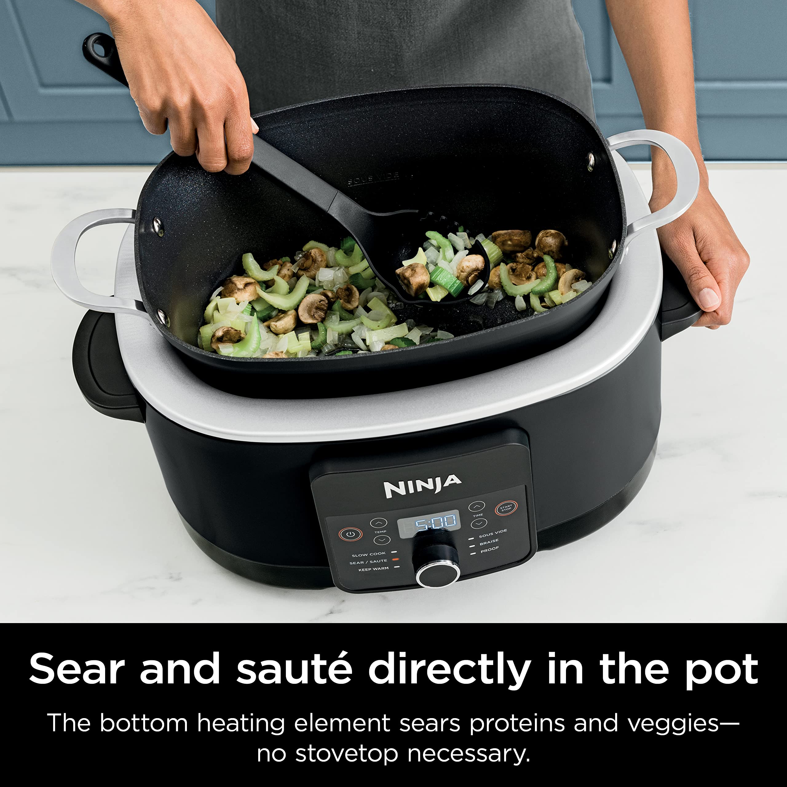 Ninja® 12-in-1 PossibleCooker™ PLUS | 8.5-qt - Sous Vide & Proof Multi-Cooker | Slow Cooker, Dutch Oven & More | Glass Lid & Integrated Spoon | Nonstick | detail image 6