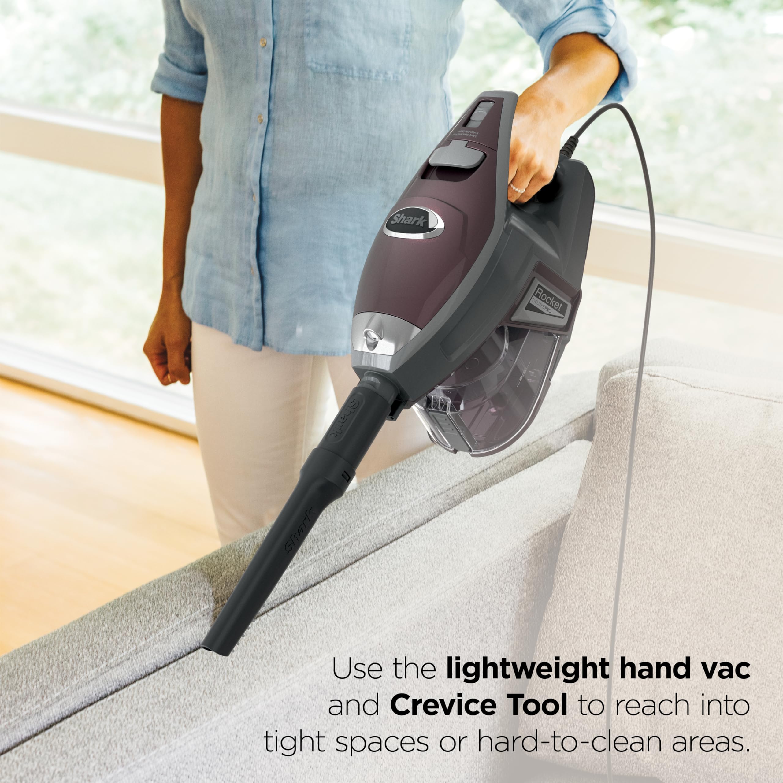 Shark HV322 Rocket Pet Plus Corded Stick Vacuum with LED Headlights, XL Dust - View 5