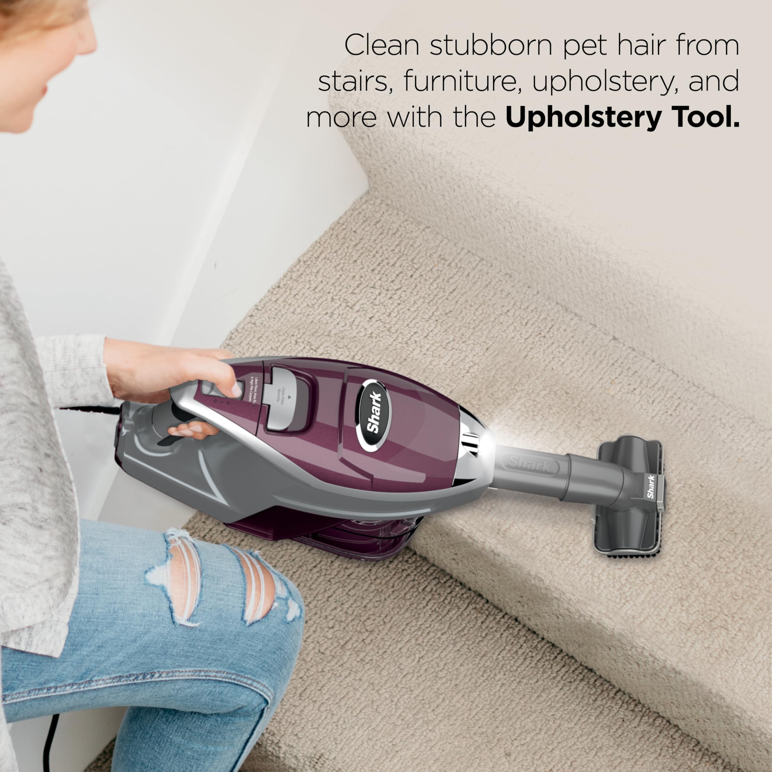 Shark HV322 Rocket Pet Plus Corded Stick Vacuum with LED Headlights, XL Dust - View 6